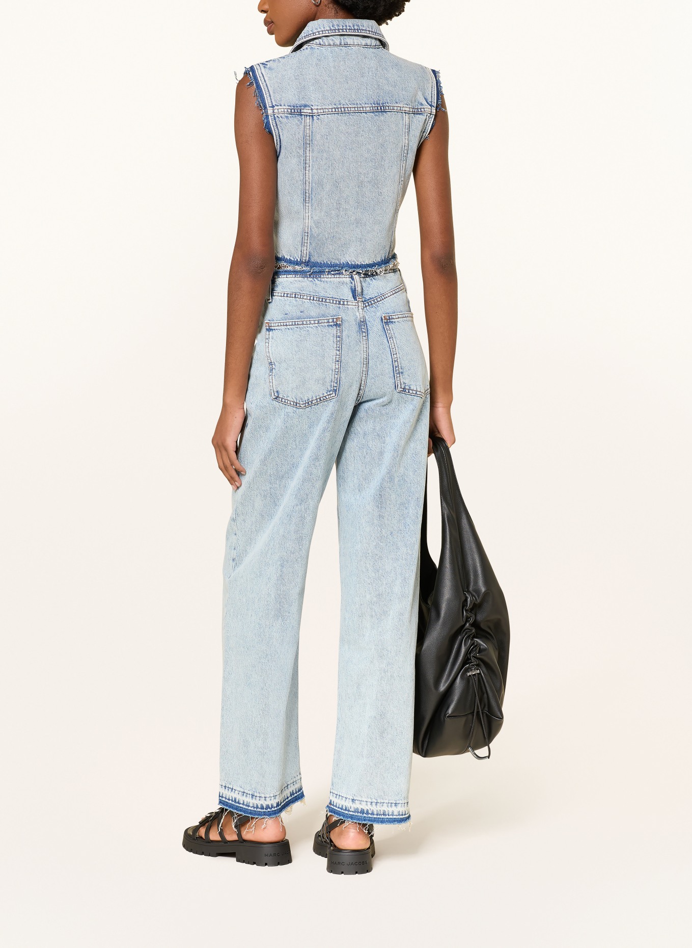 HUGO Dżinsy z szerokimi nogawkami LENI: 450 LIGHT/PASTEL BLUE