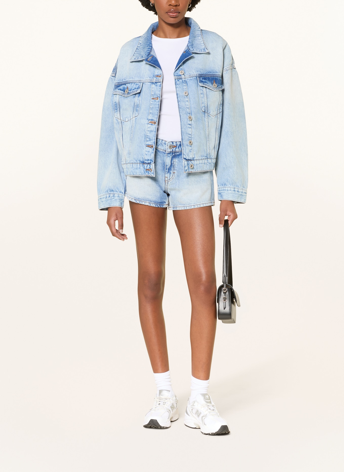 HUGO LOU denim jacket: 445 TURQUOISE/AQUA