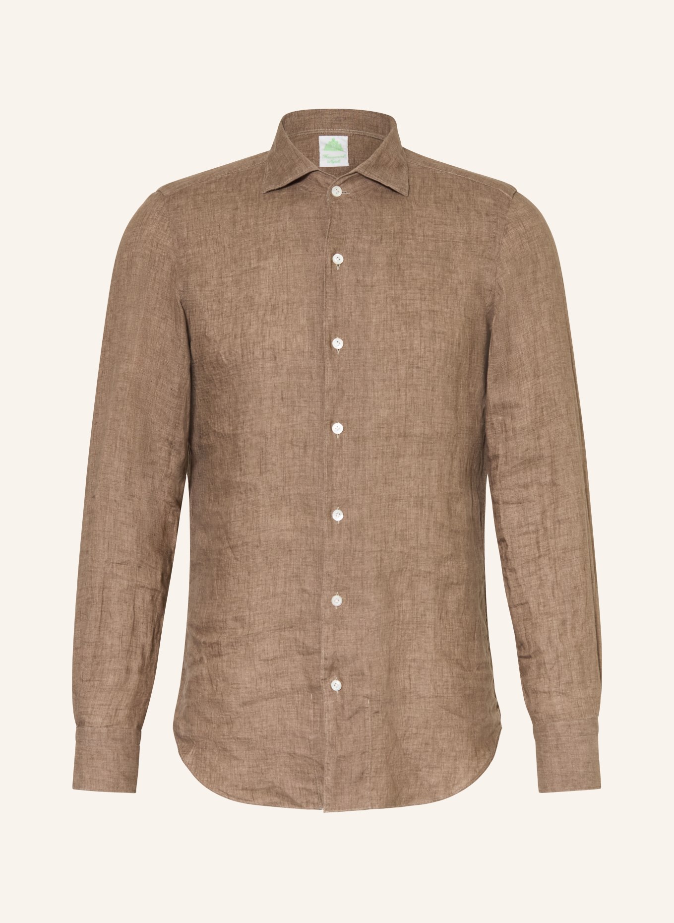 FINAMORE 1925 Koszula lniana TOKYO NICO Regular Fit: BRĄZOWY