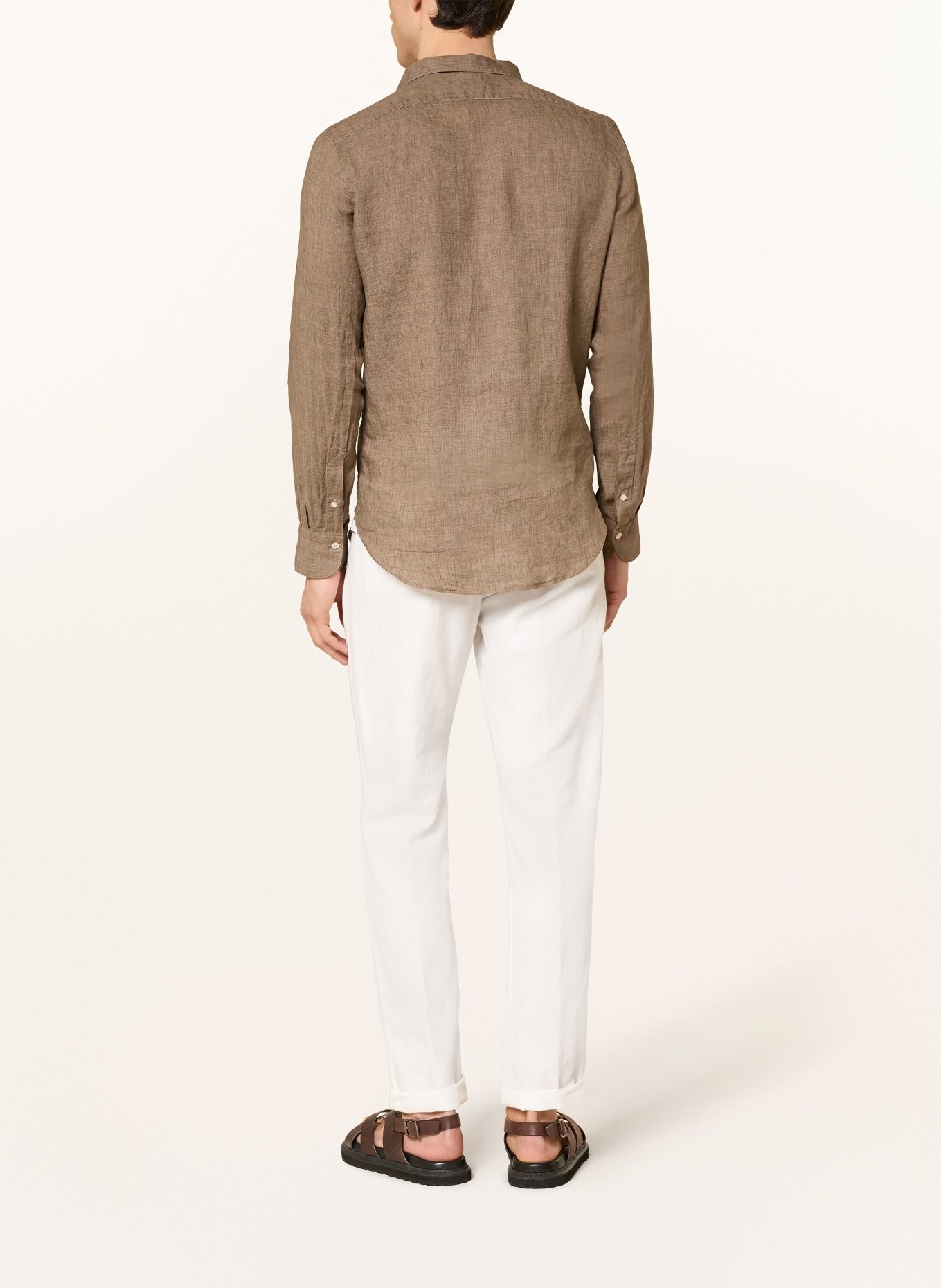 FINAMORE 1925 Koszula lniana TOKYO NICO Regular Fit: BRĄZOWY