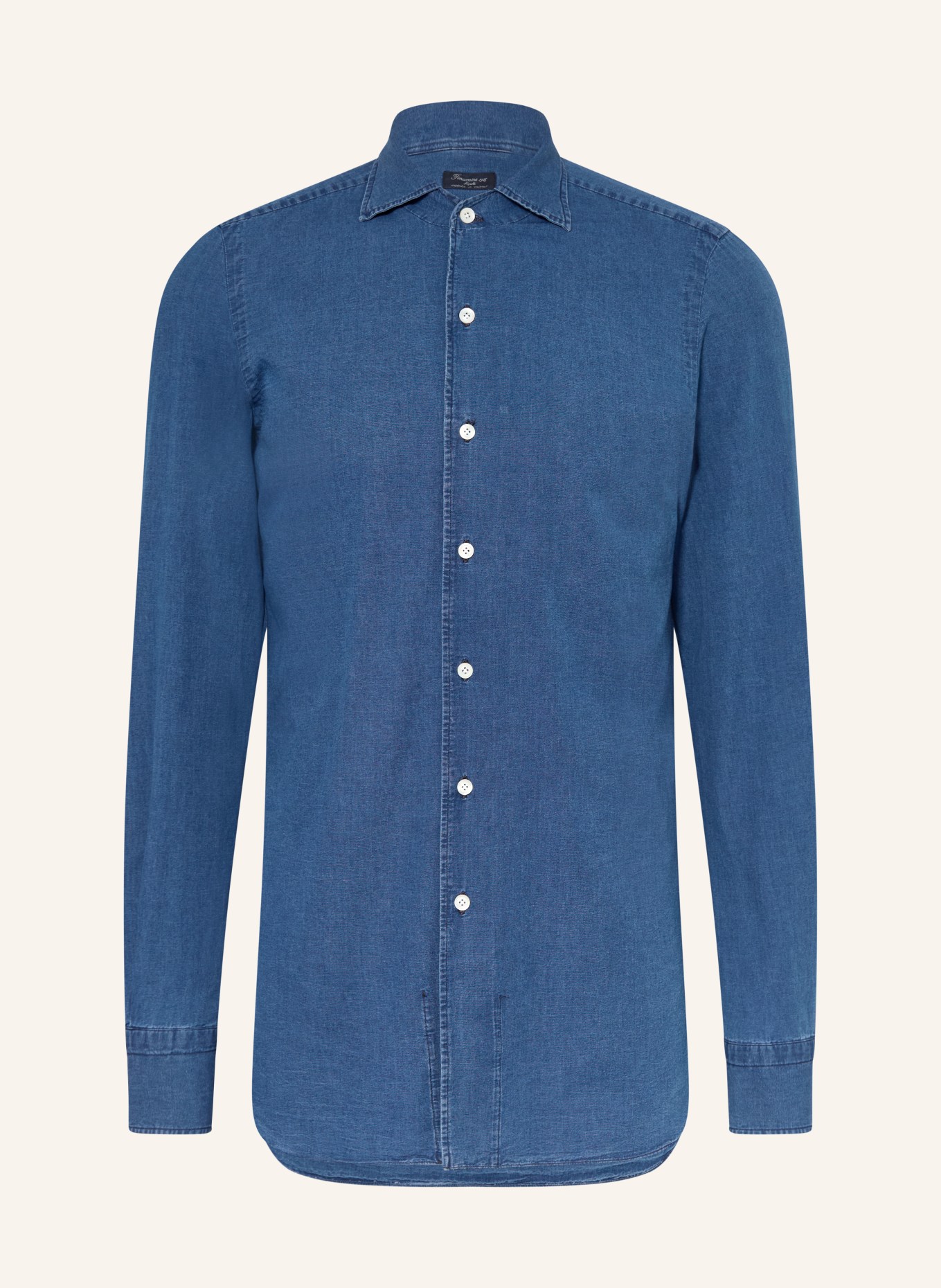 FINAMORE 1925 NAPOLI NICO Regular Fit Shirt in a Denim Look: BLUE