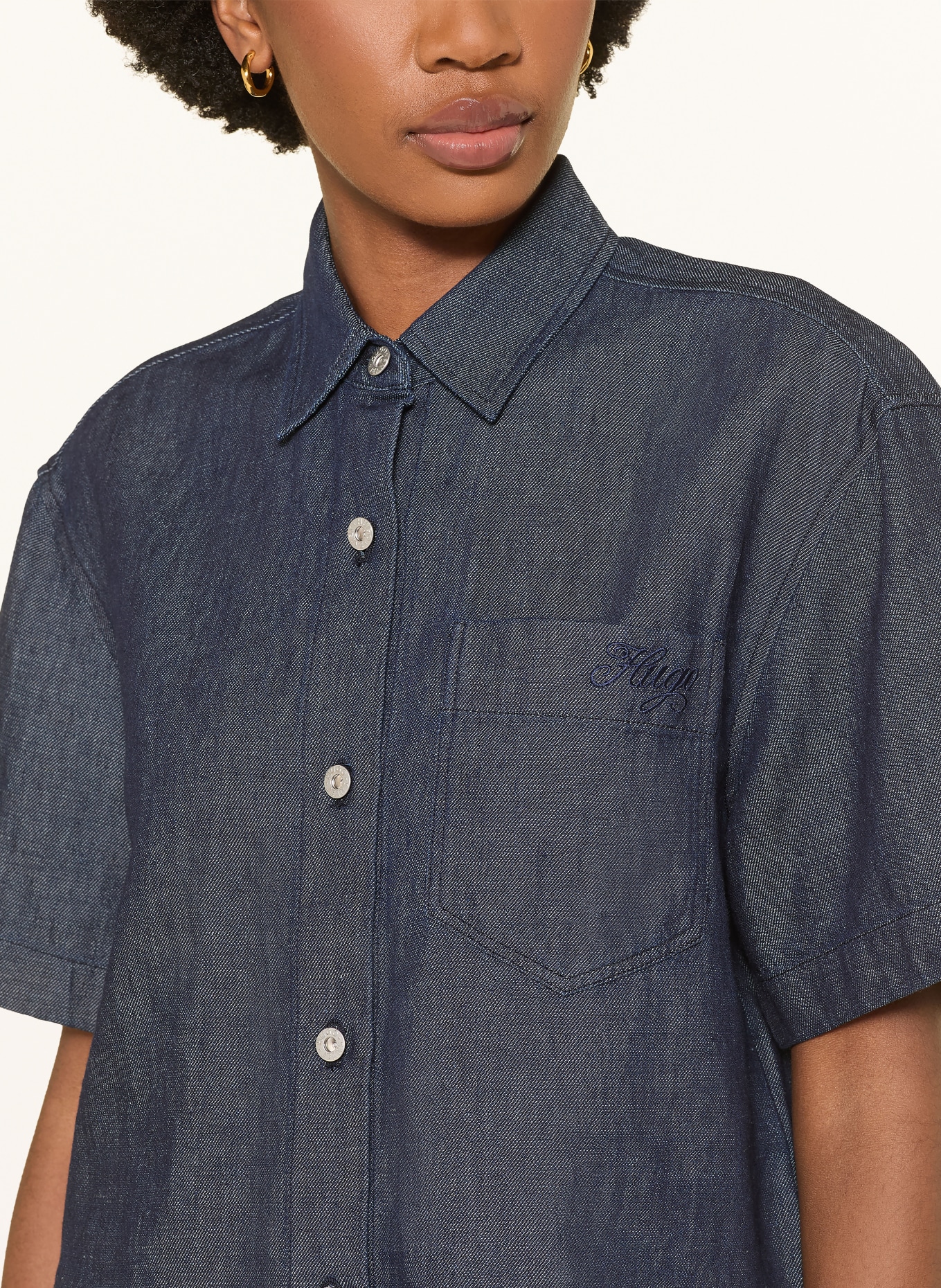 HUGO Jeansblouse ERYNN: DONKERBLAUW