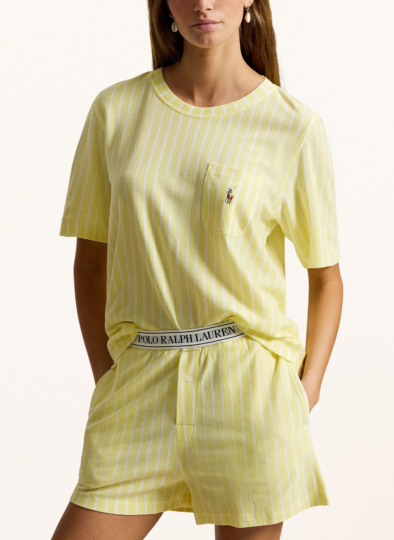 POLO RALPH LAUREN Pyjama shorty: JAUNE CLAIR / BLANC