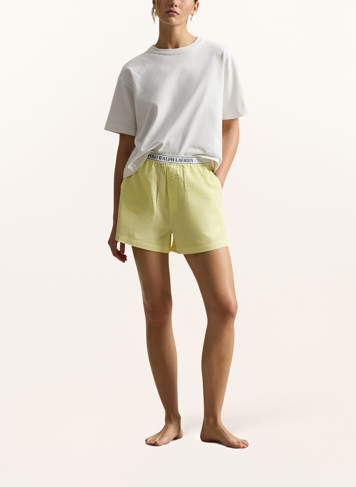 POLO RALPH LAUREN short de nuit: JAUNE / BLEU FONCÉ / BLANC