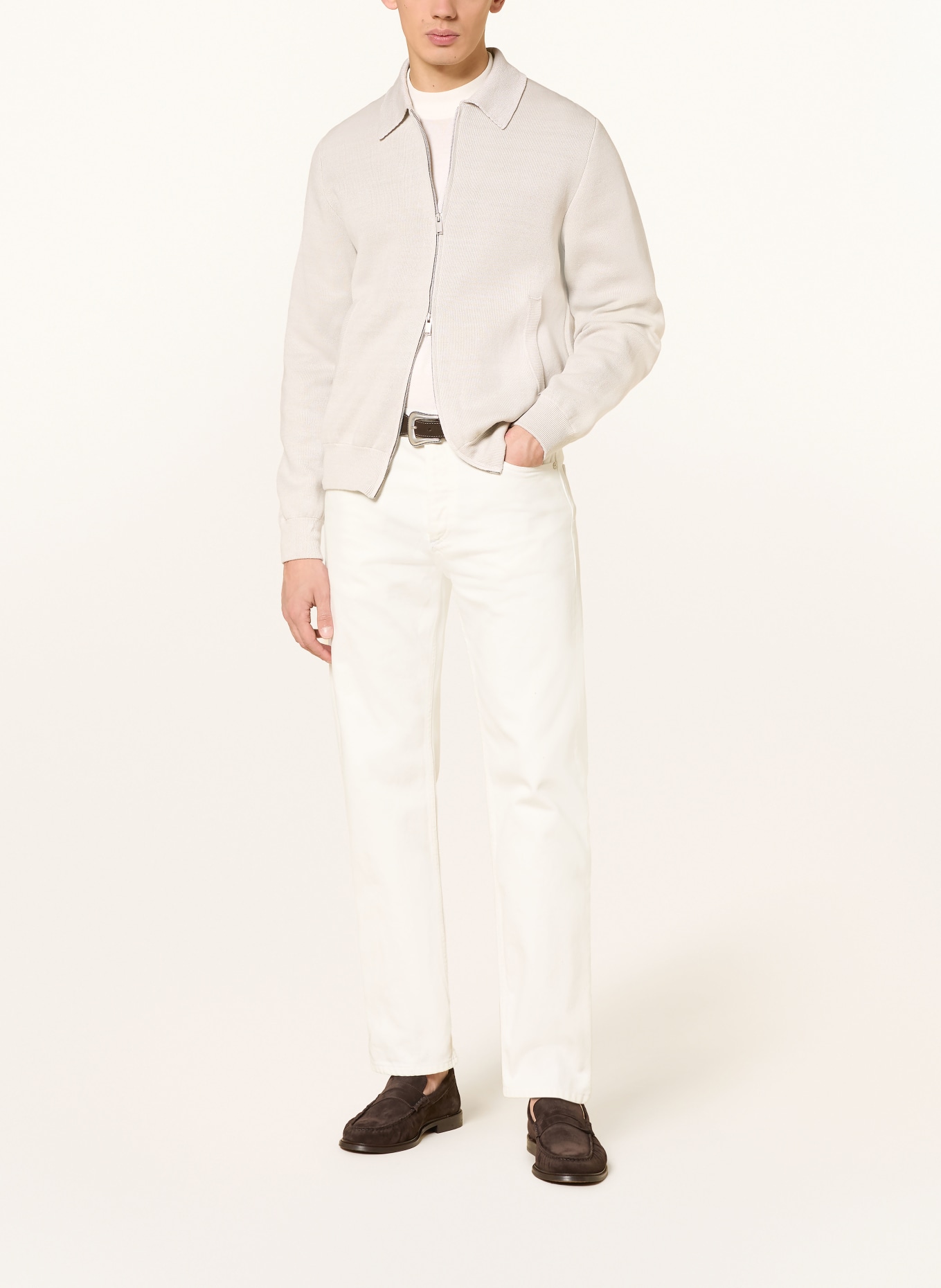 LARDINI Linnen vest: ECRU