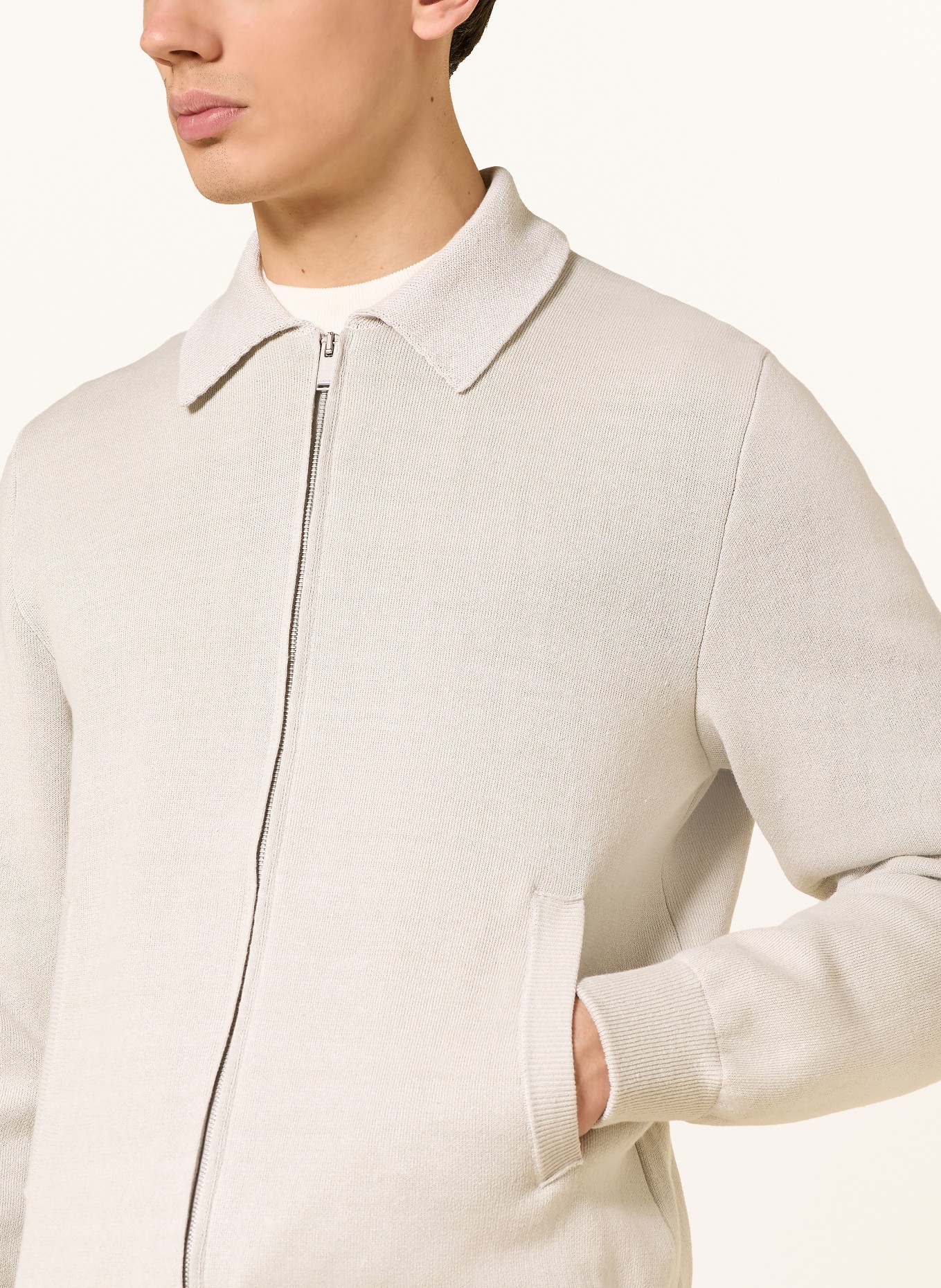 LARDINI Linnen vest: ECRU