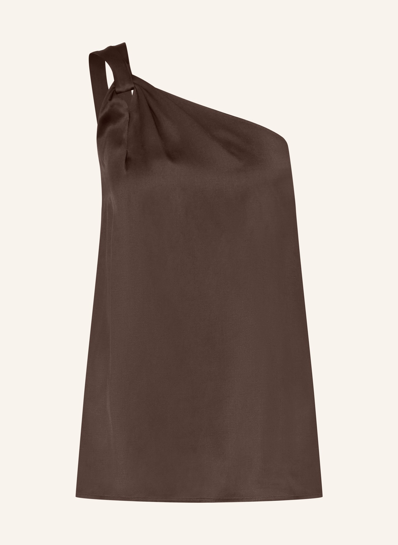 BOSS One-Shoulder-Top BANTEA aus Satin: DUNKELBRAUN