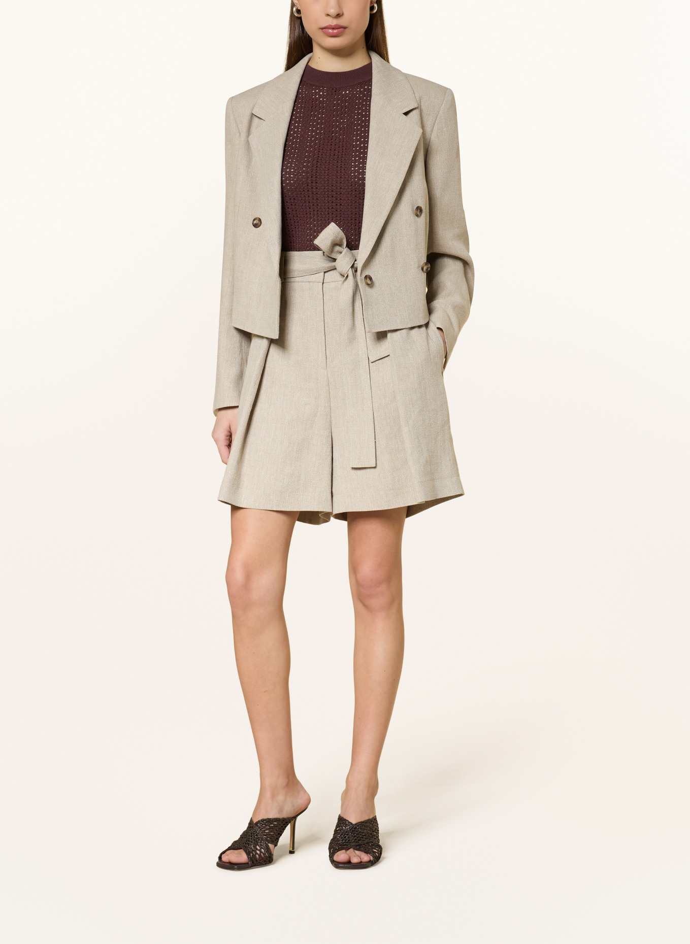 BOSS Blazer JOJEKA mit Leinen: TAUPE