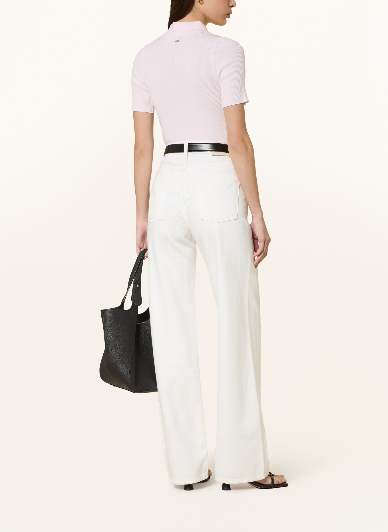 BOSS Gebreid poloshirt FESKUS: ROZE