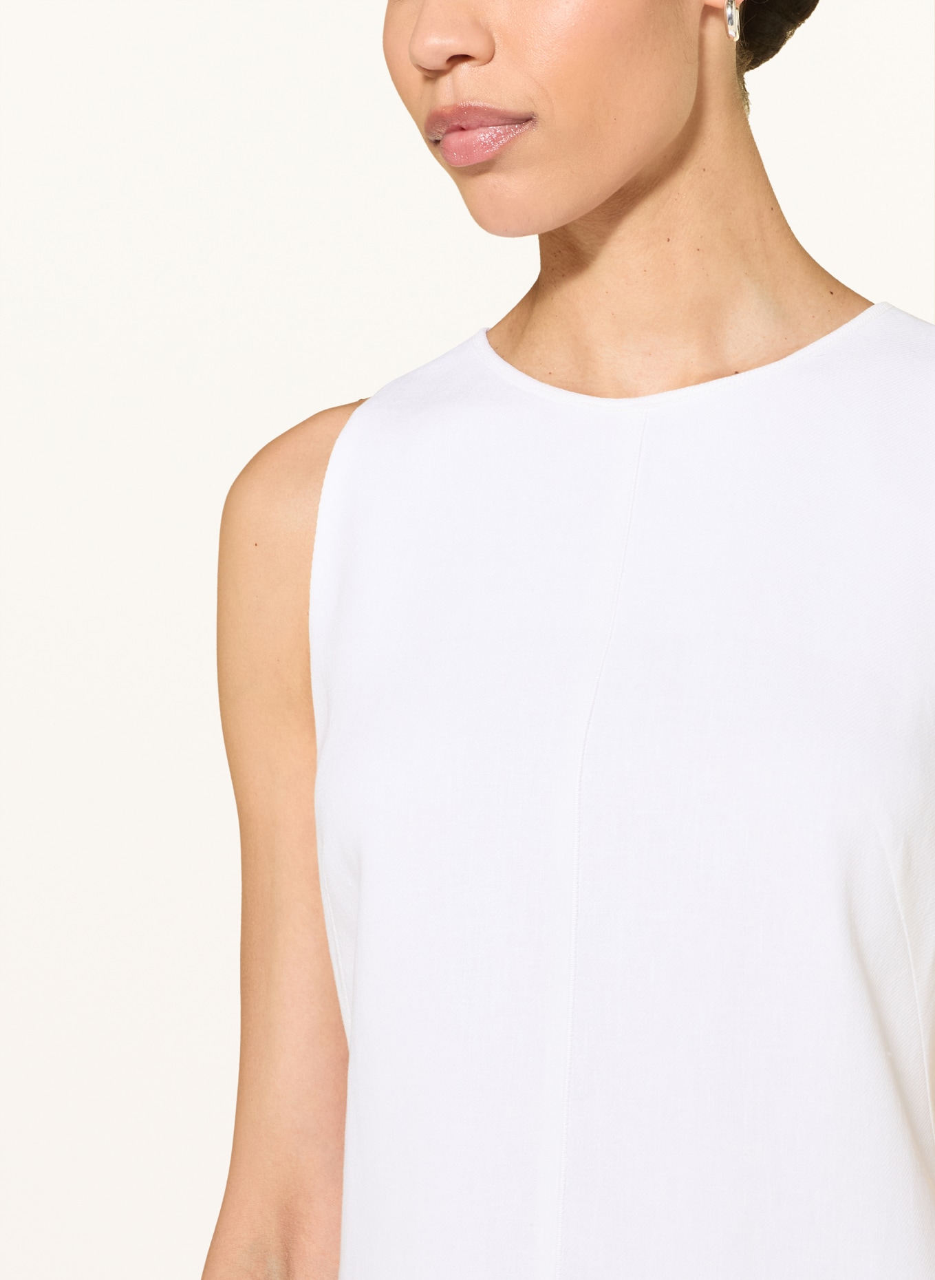 BOSS Etuikleid DINDERAL mit Leinen: WEISS