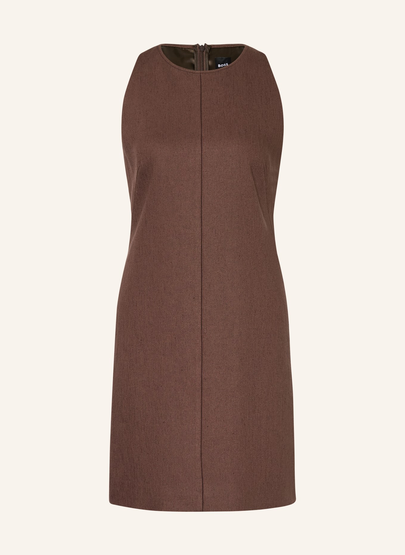 BOSS Etuikleid DINDERAL met linnen: MARRON FONCÉ