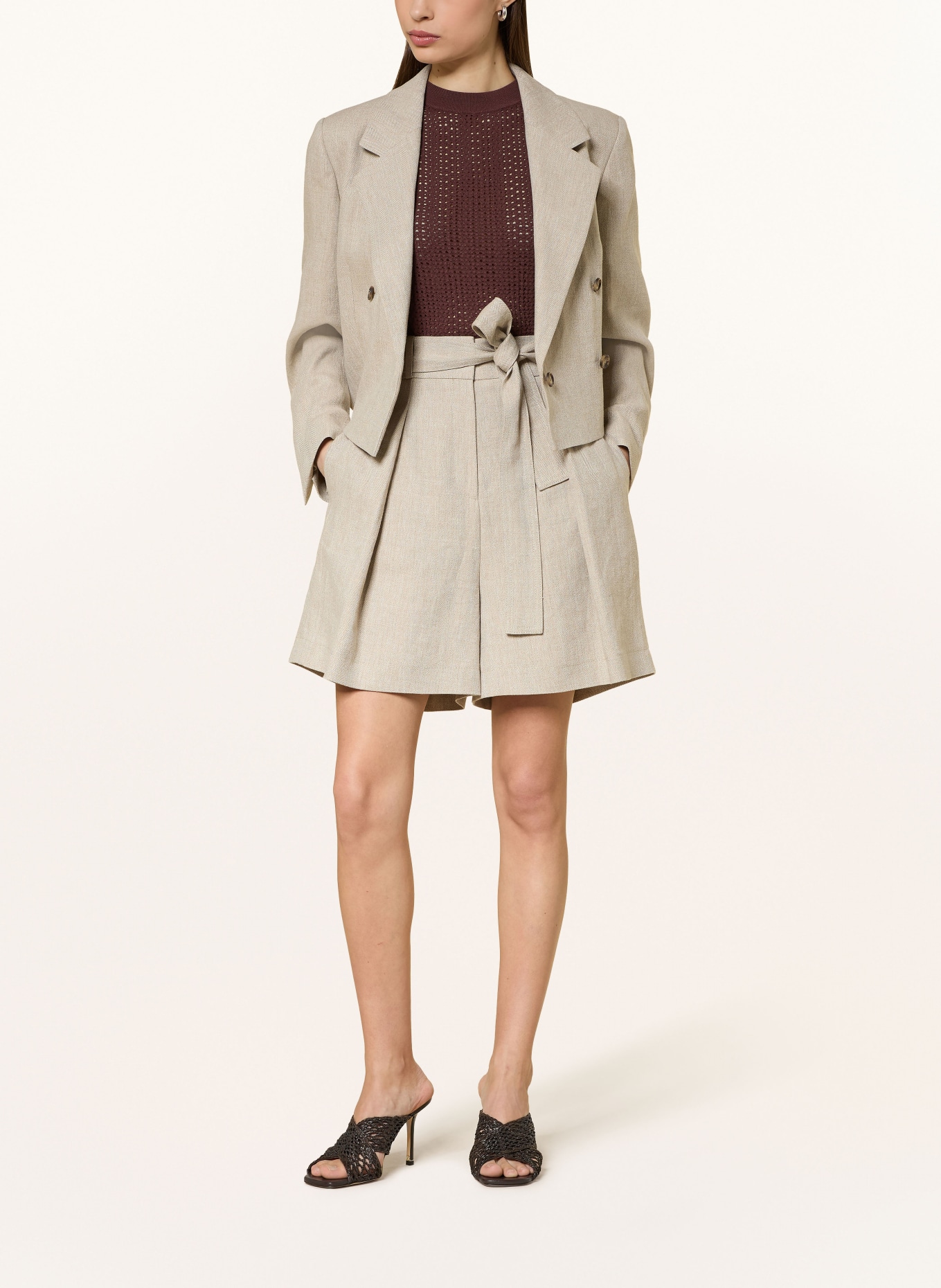 BOSS Stricktop FASSIA: DUNKELBRAUN