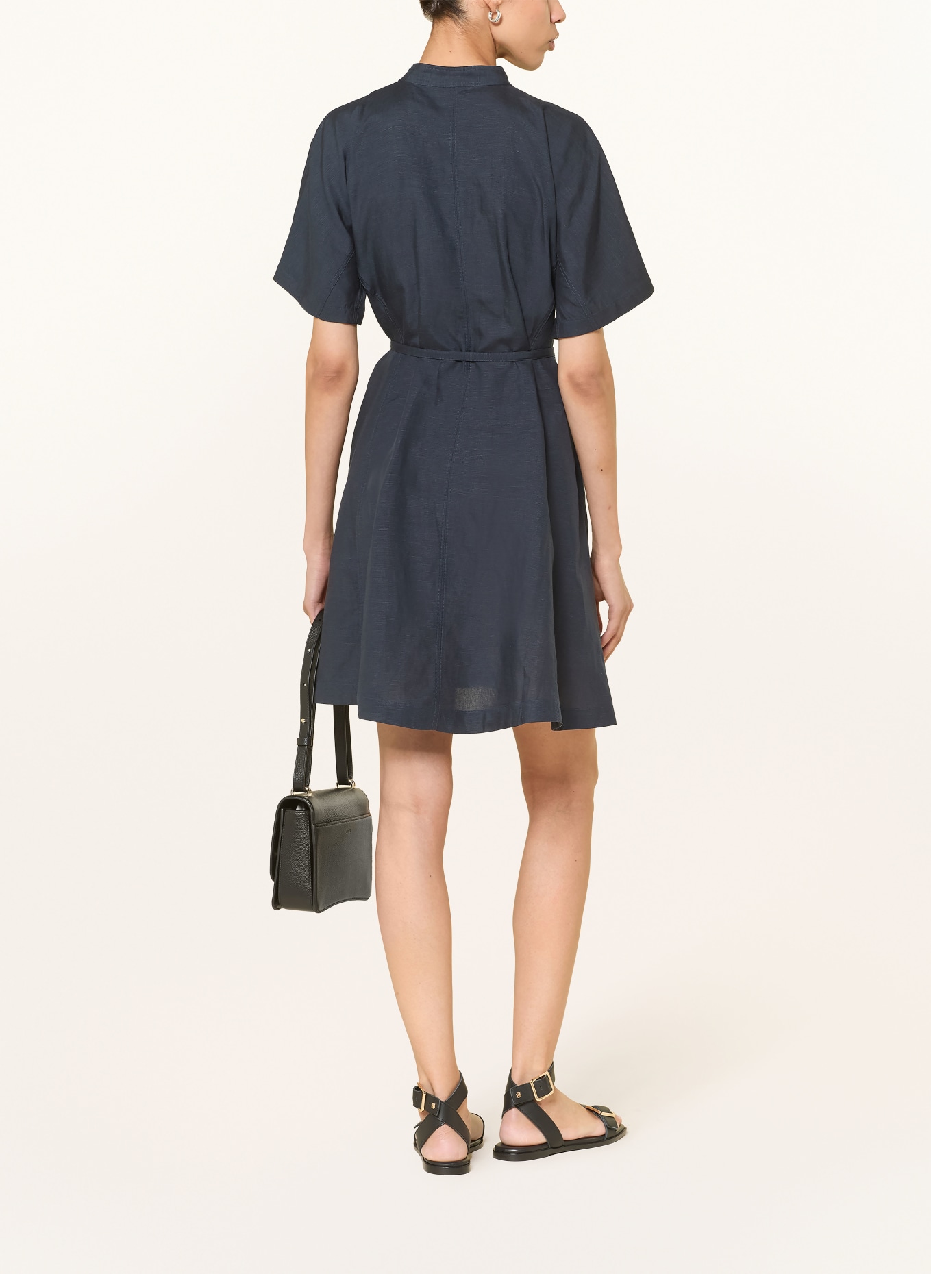 BOSS Jurk DALINIA met linnen: DONKERBLAUW