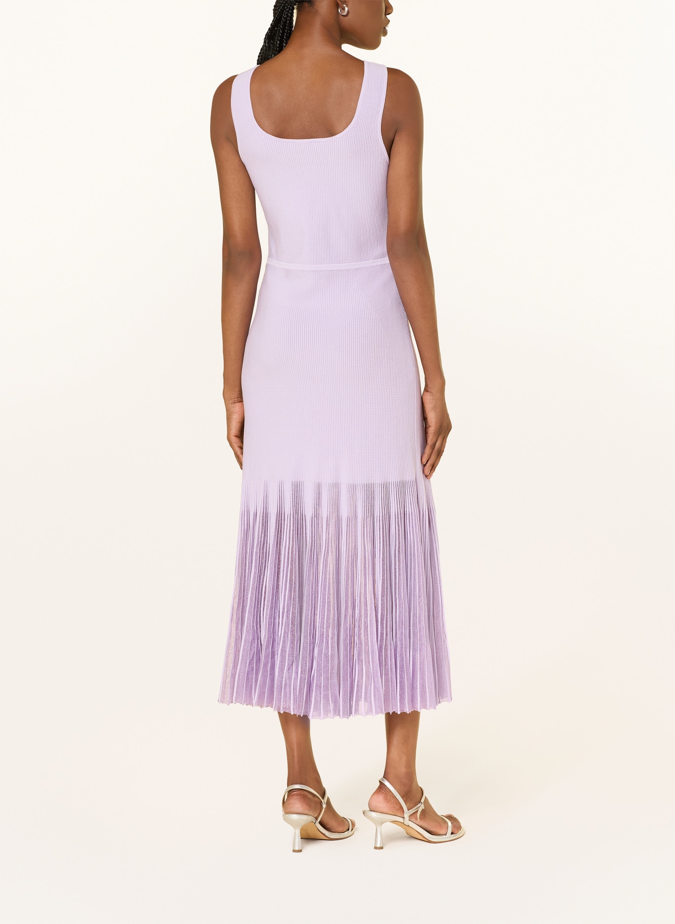 BOSS Sukienka z dzianiny FLOE z plisami: JASNOFIOLETOWY