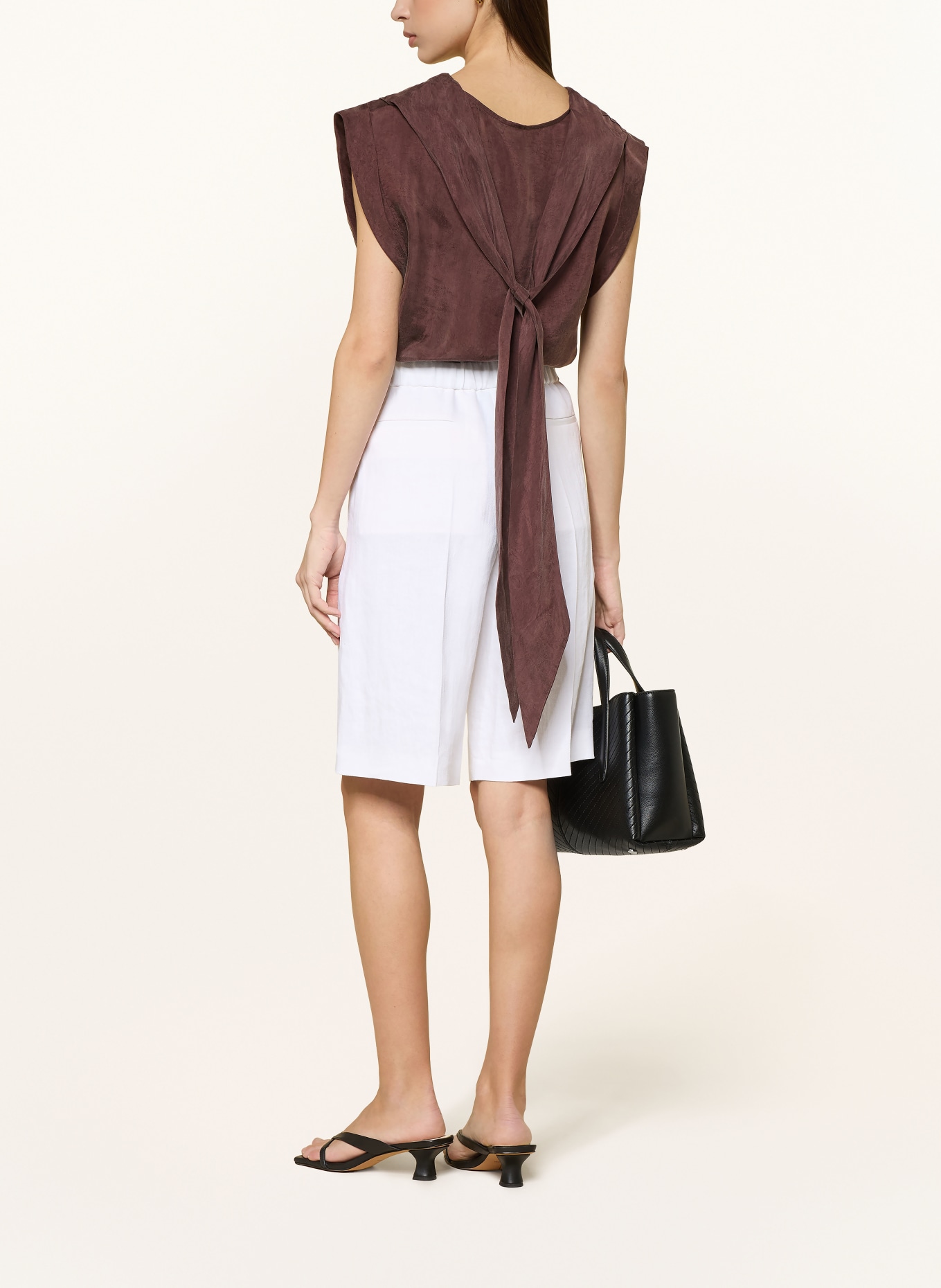 BOSS Bermudas TIANALA mit Leinen: WEISS