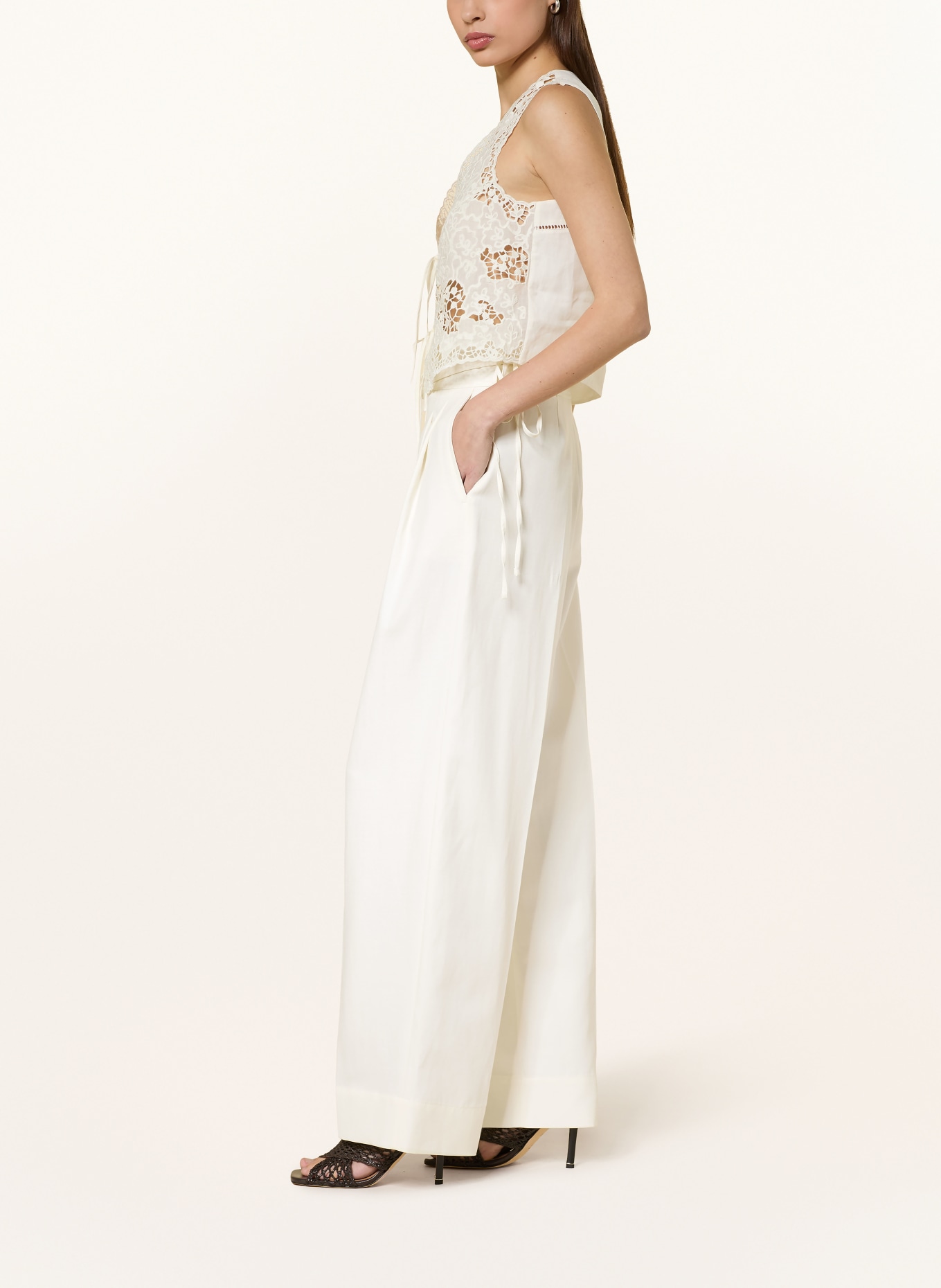 BOSS Marlene-broek TALILY: ECRU