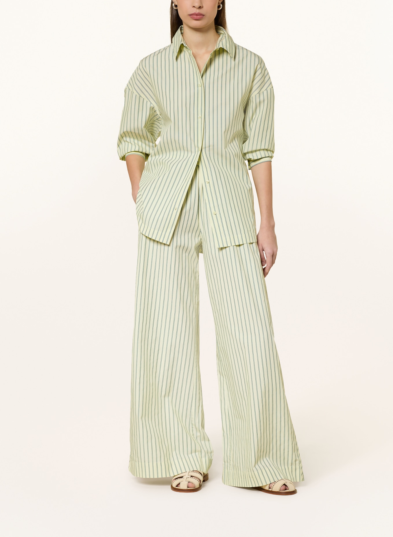 BOSS Oversized overhemdblouse BOSTATTA: LICHTGROEN / GROEN