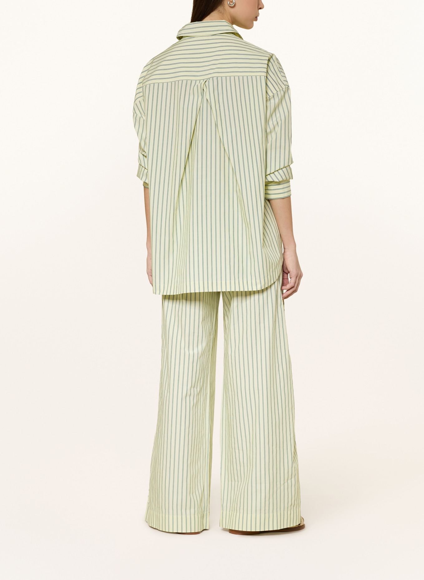 BOSS Oversized overhemdblouse BOSTATTA: LICHTGROEN / GROEN