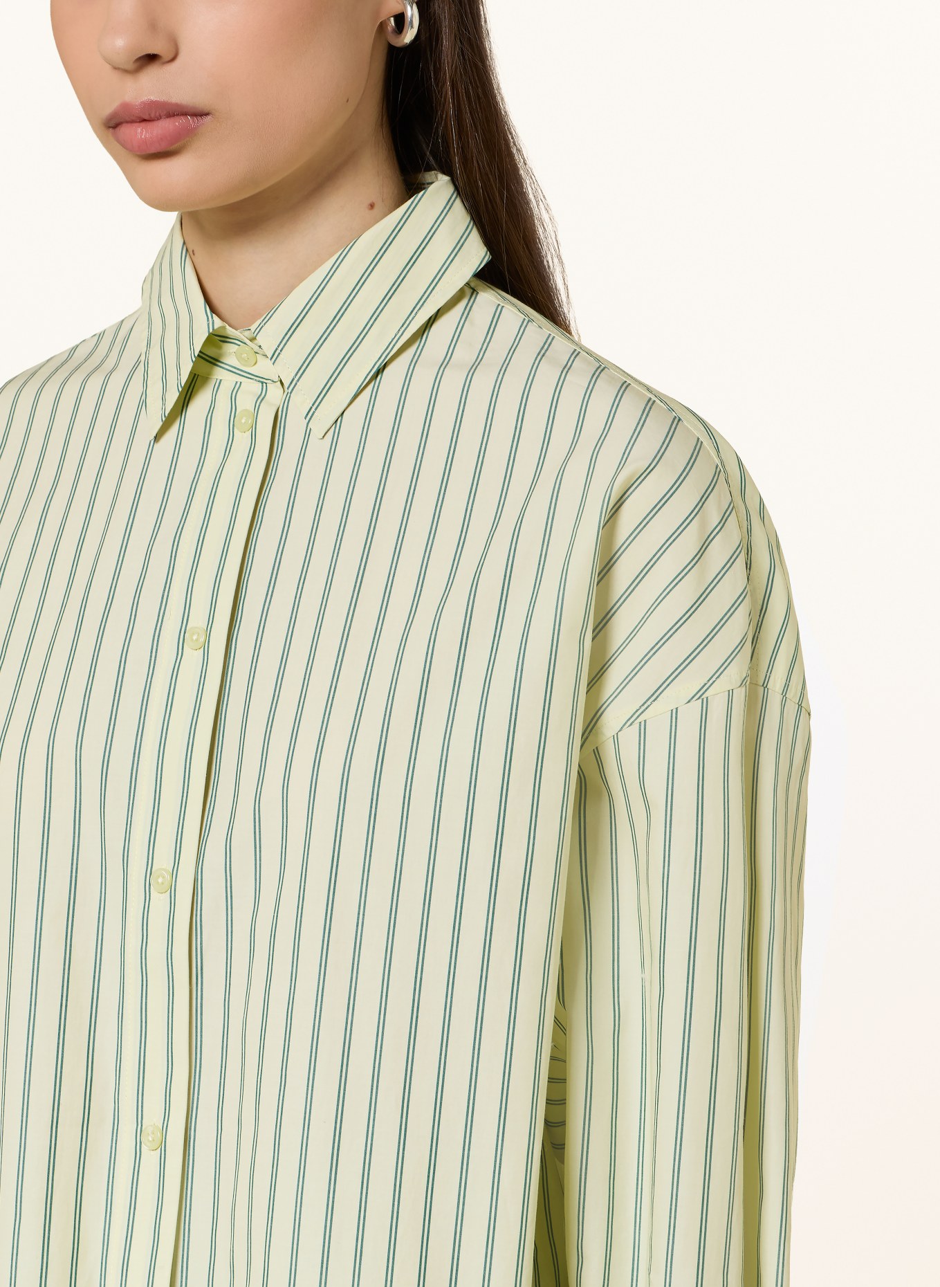 BOSS Oversized overhemdblouse BOSTATTA: LICHTGROEN / GROEN