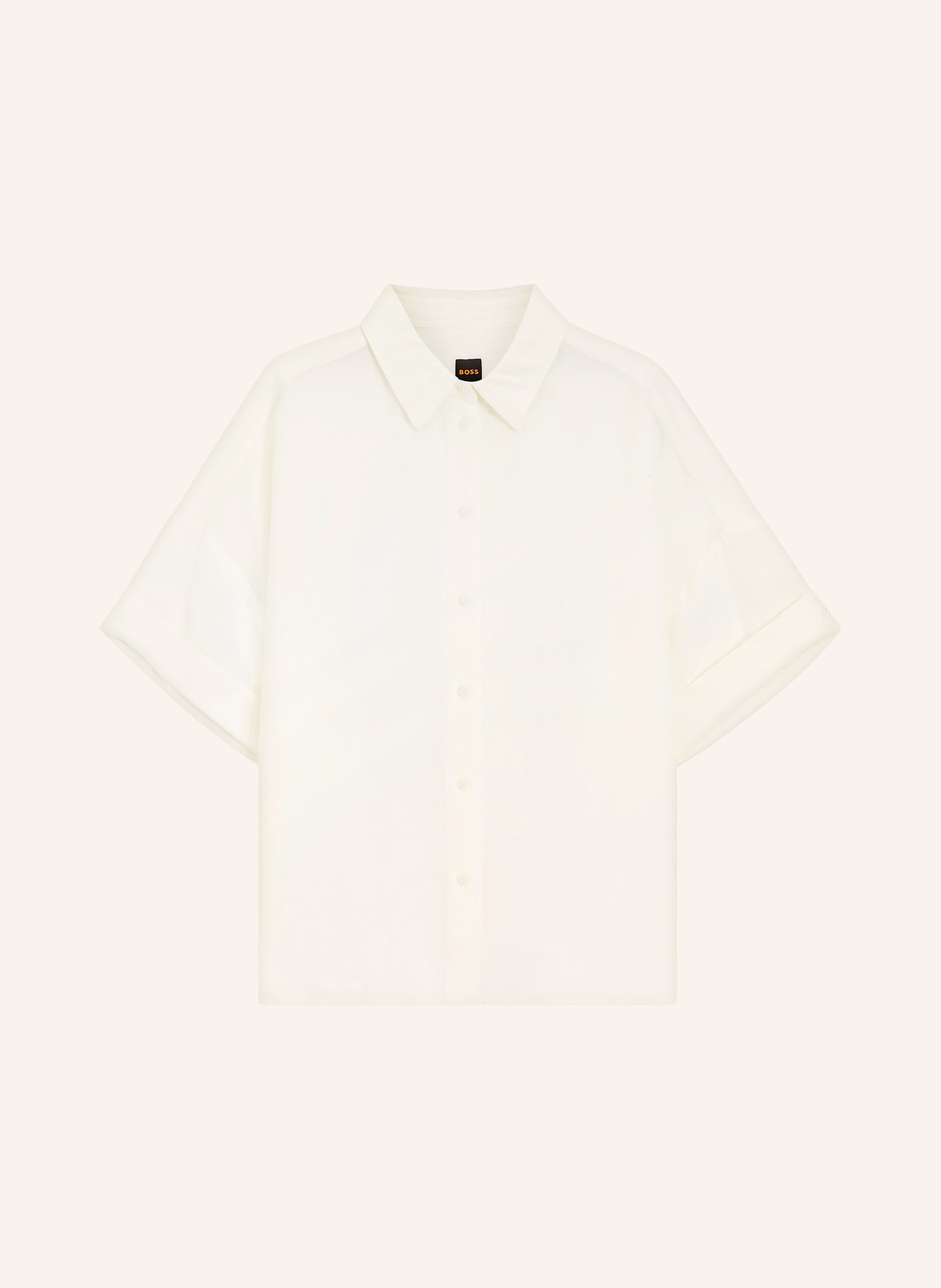 BOSS Hemdbluse BISENAS mit Leinen: CREME