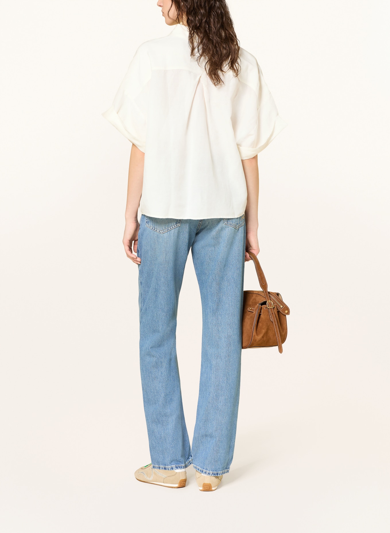 BOSS Hemdbluse BISENAS mit Leinen: CREME