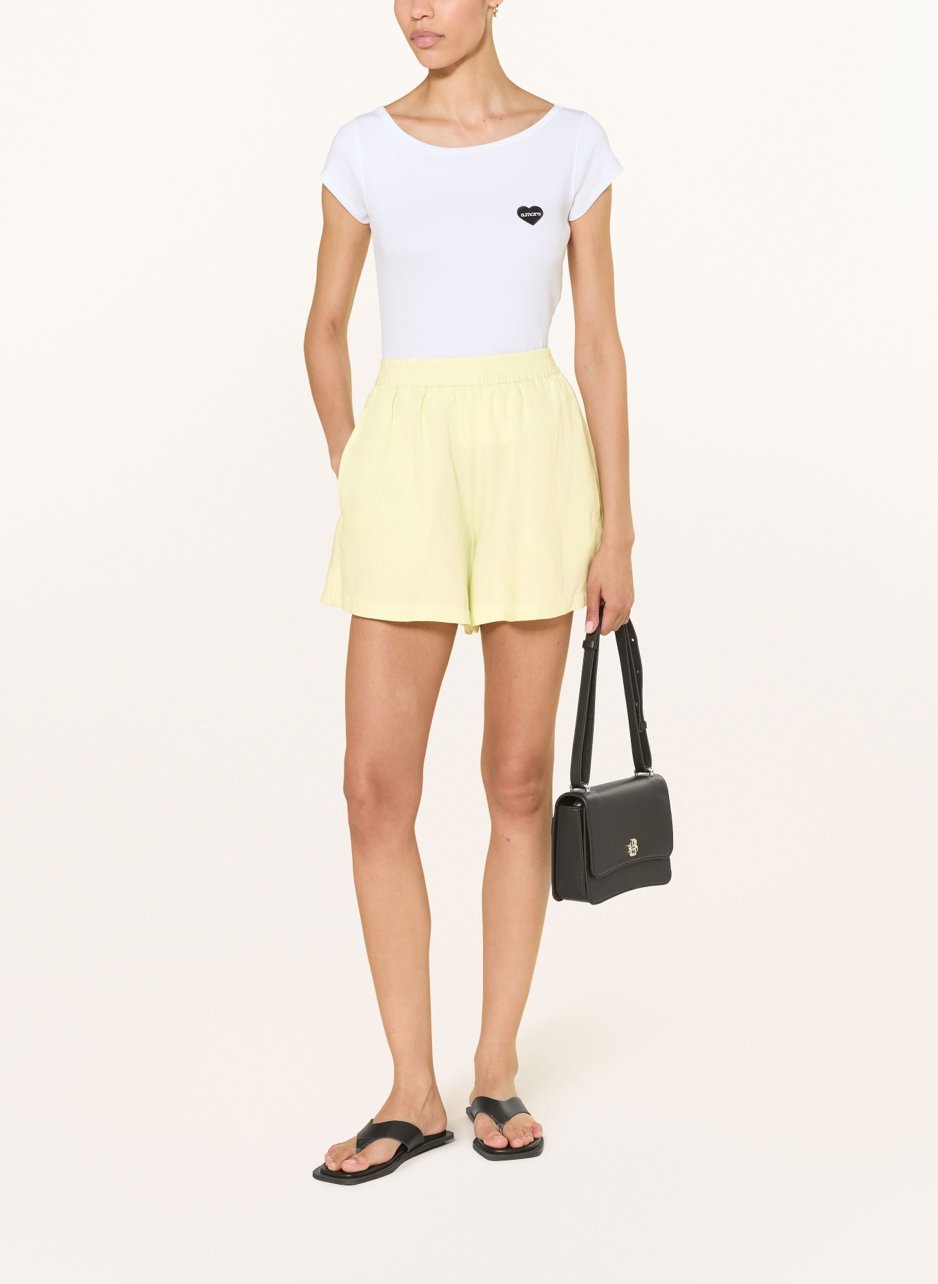 BOSS Shorts TALLAN mit Leinen: HELLGRÜN