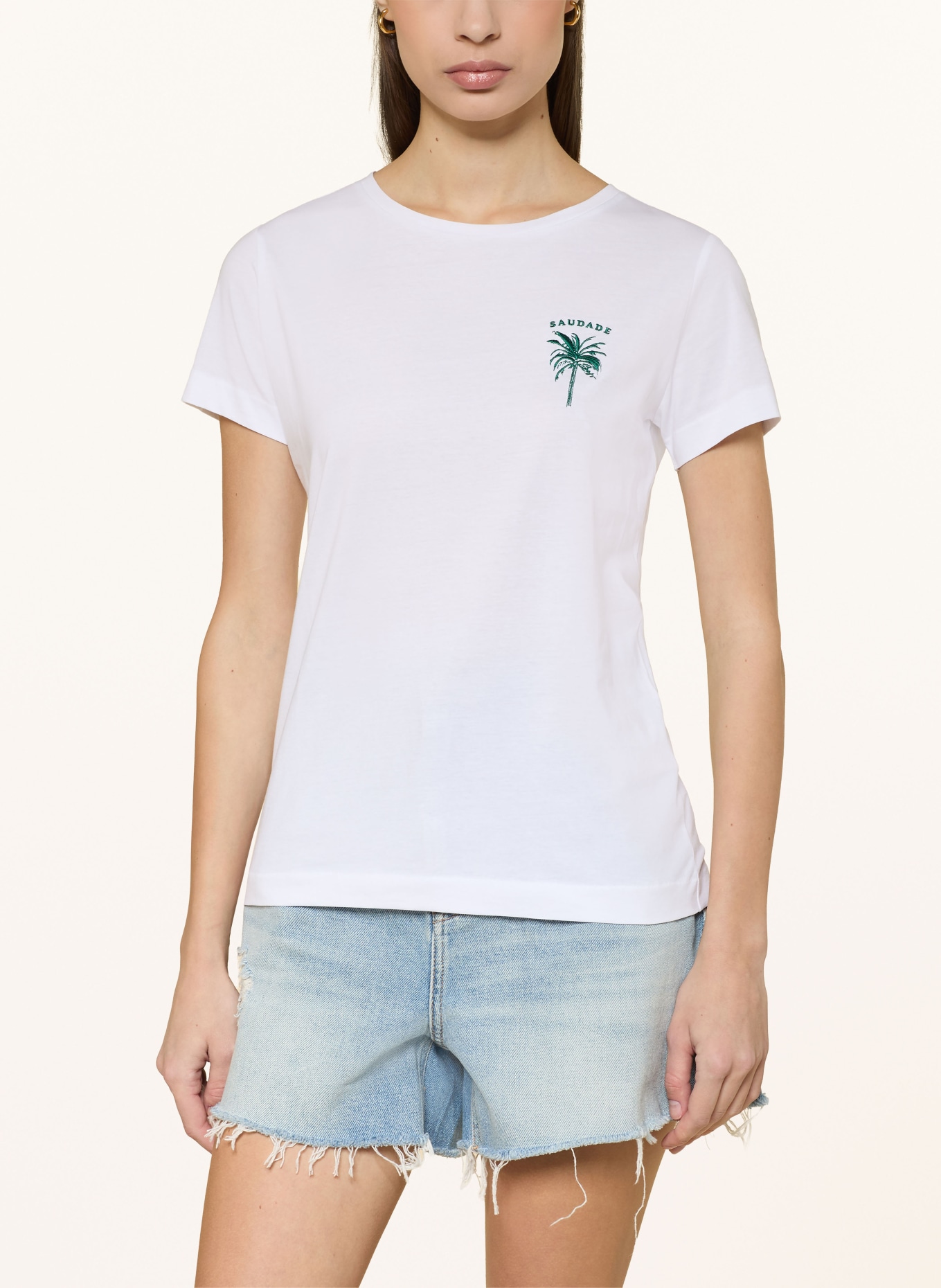 BOSS T-shirt ELOVE: WIT / GROEN