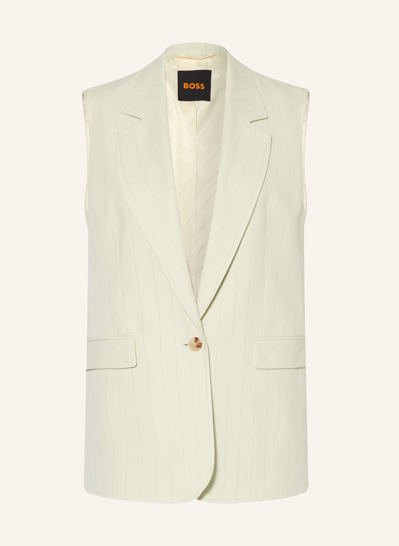 BOSS JAKILY Blazer Vest: CREAM / DARK GREEN