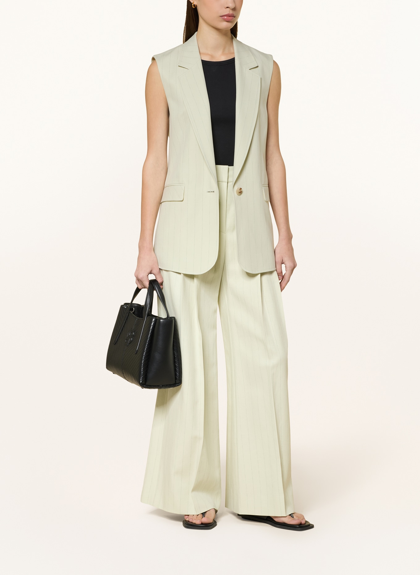 BOSS JAKILY Blazer Vest: CREAM / DARK GREEN