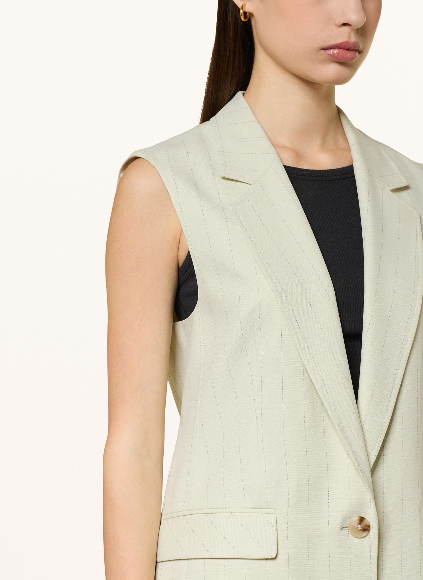 BOSS JAKILY Blazer Vest: CREAM / DARK GREEN