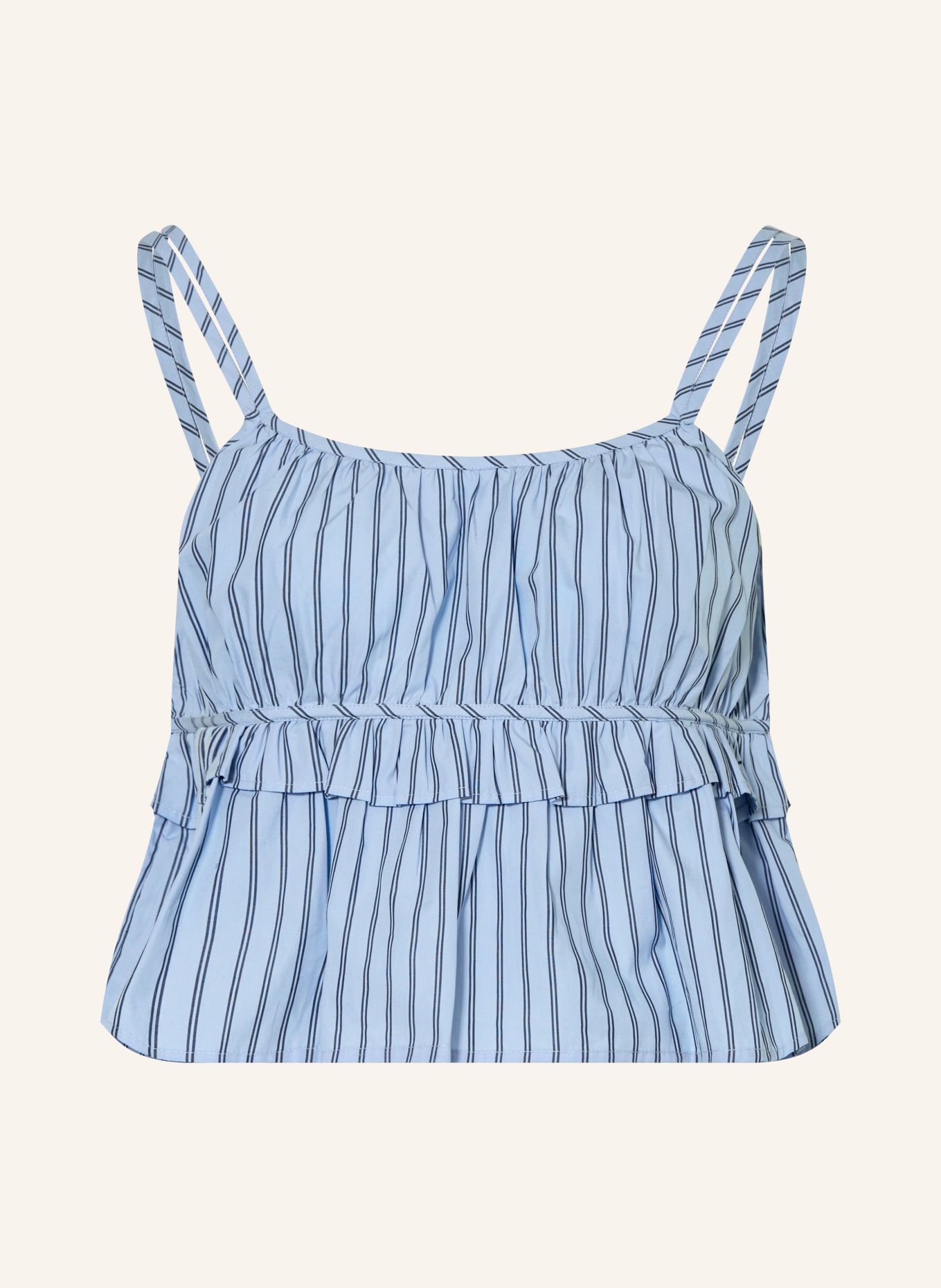 BOSS Bluzka IPLYN z falbankami: JASNONIEBIESKI / GRANATOWY