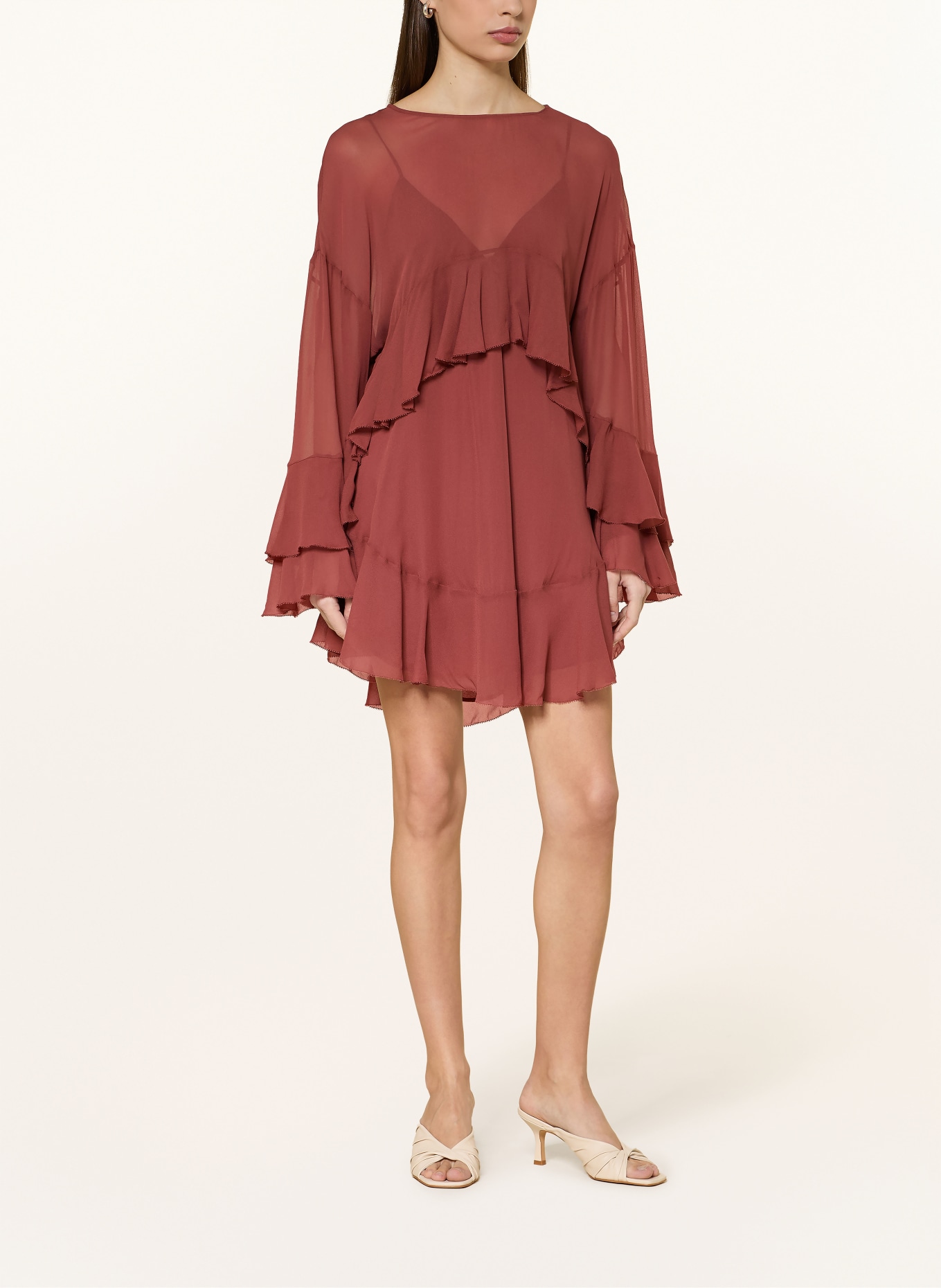 BOSS Kleid DLEJA mit Volants: ROT