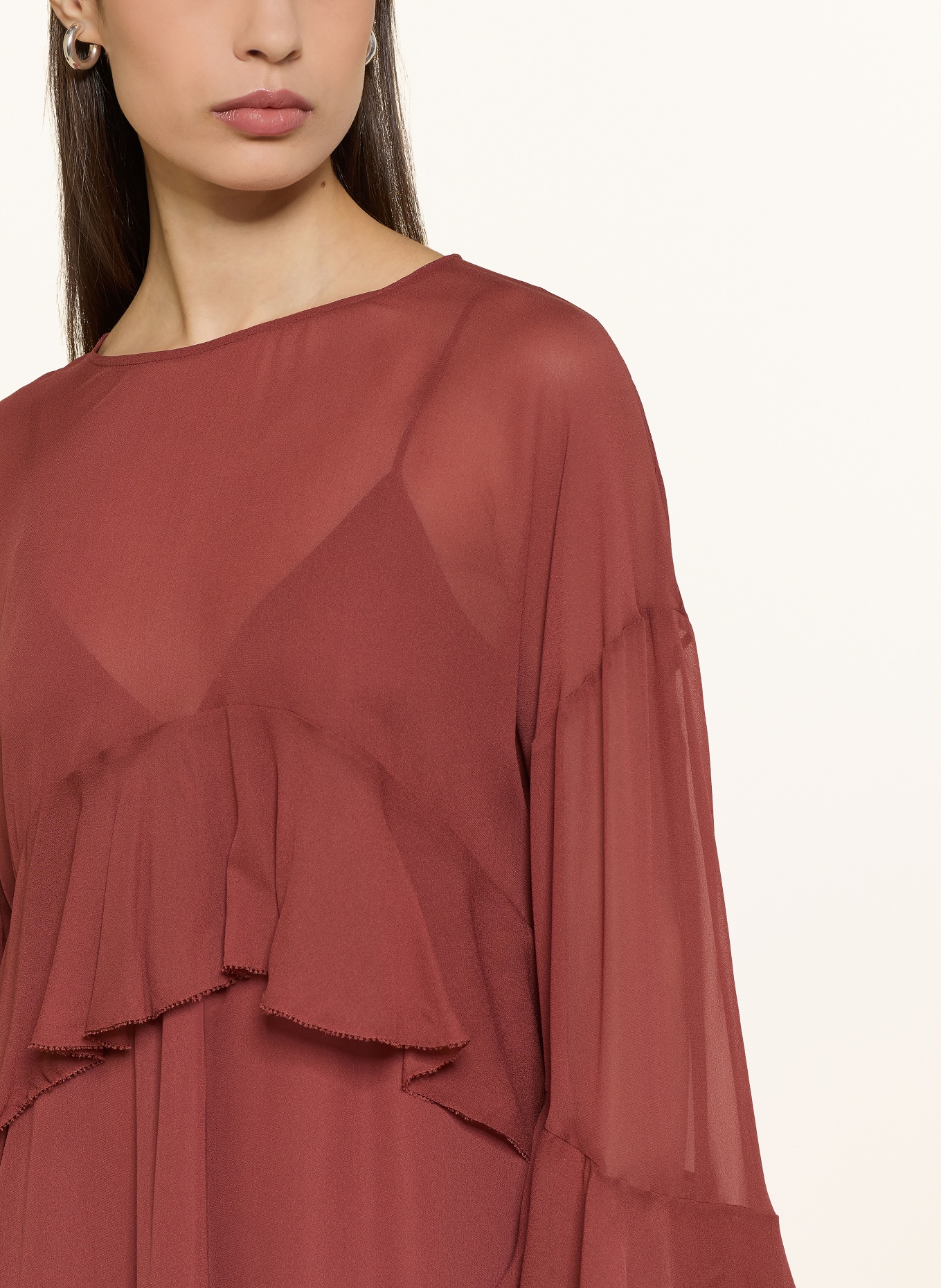 BOSS Kleid DLEJA mit Volants: ROT