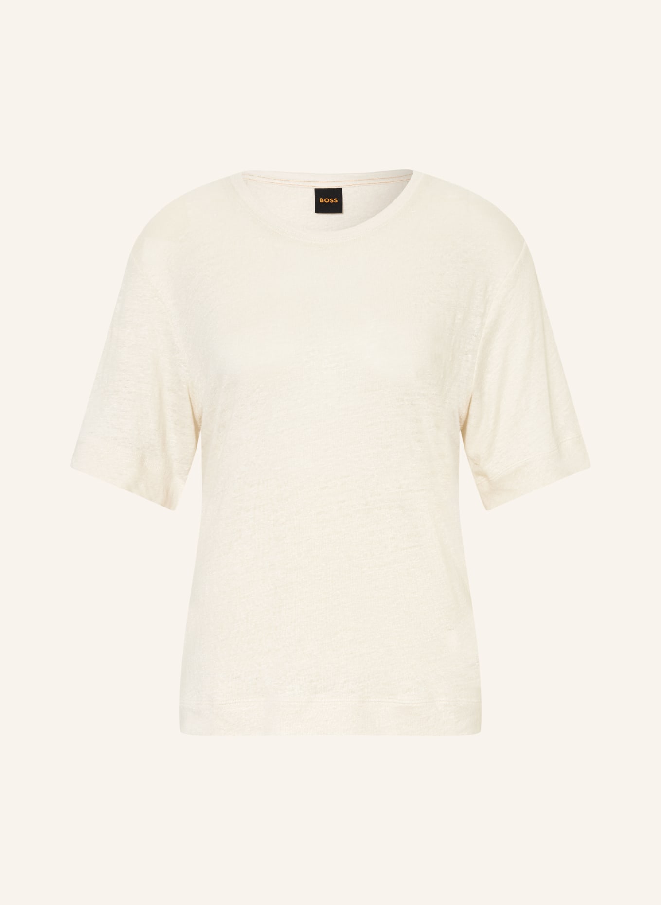 BOSS T-Shirt EMMA aus Leinen: ECRU