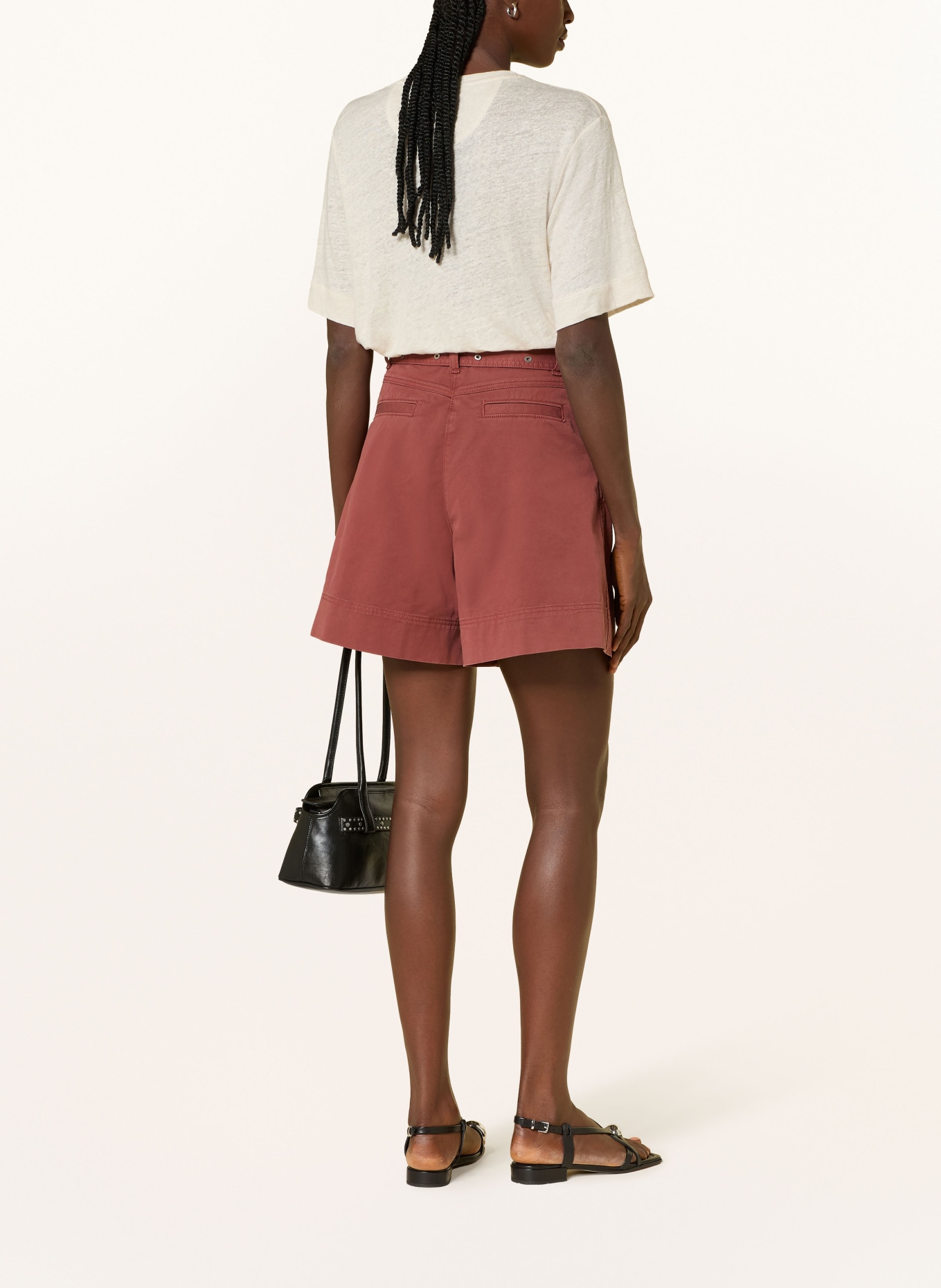 BOSS T-Shirt EMMA aus Leinen: ECRU