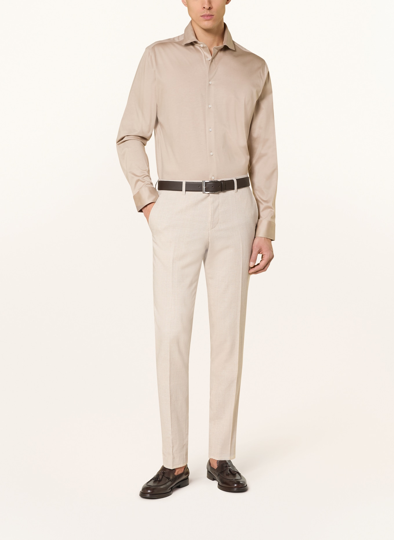 seidensticker Jerseyhemd Shaped Fit: BEIGE