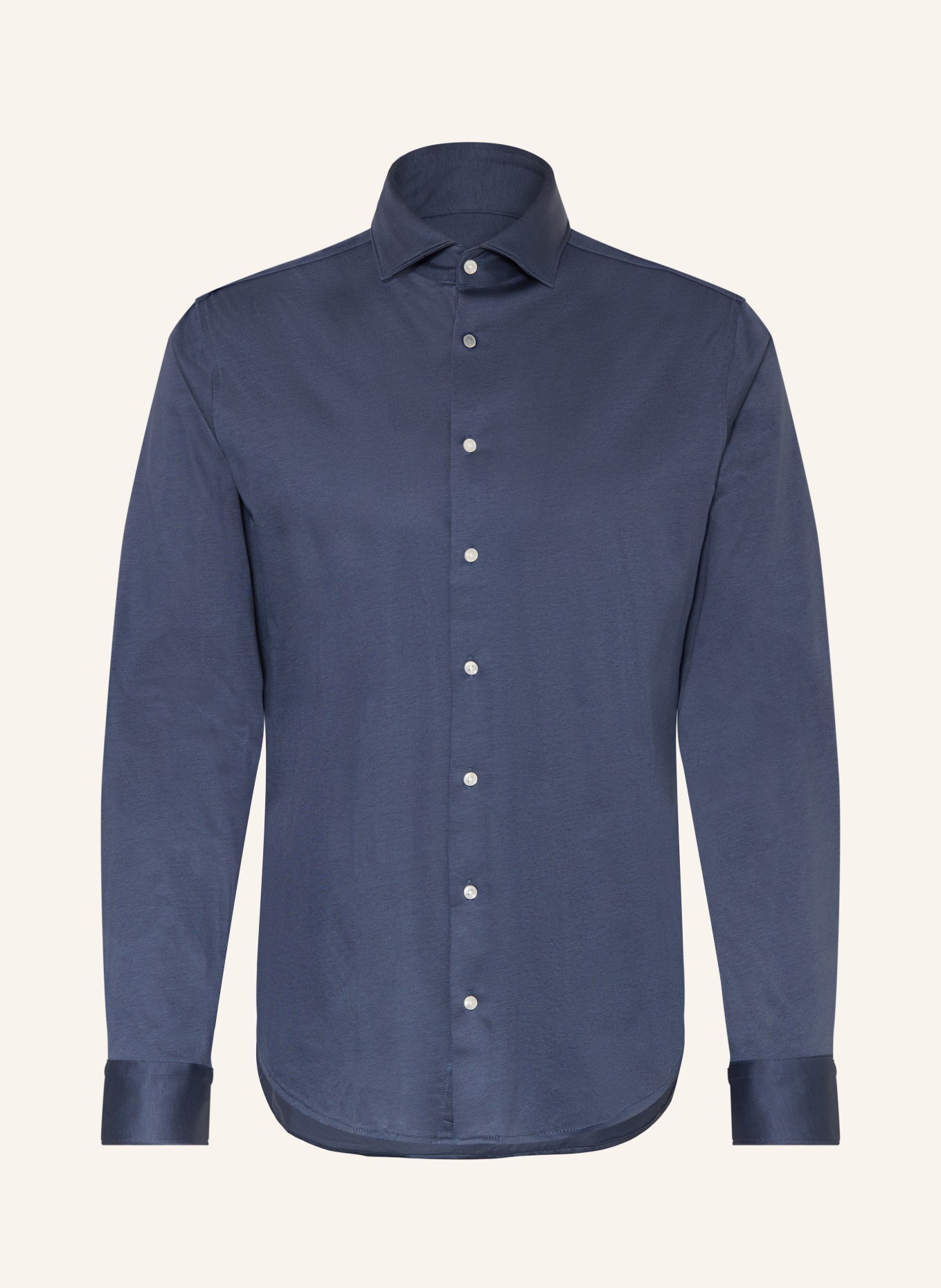 seidensticker Chemise en jersey coupe ajustée: BLEU FONCÉ