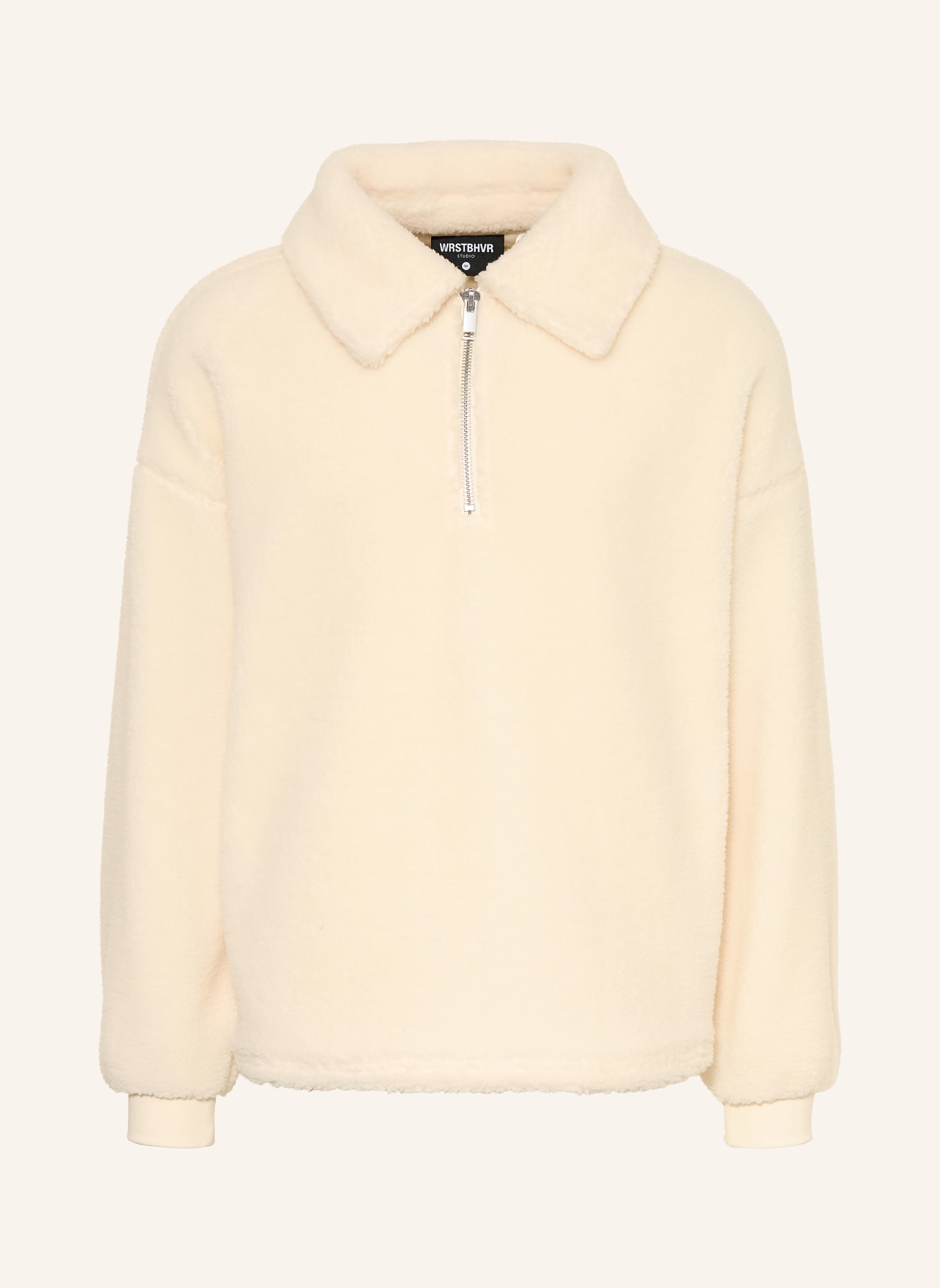 WRSTBHVR Pull à capuche en fourrure synthétique LEROY V2: ÉCRU