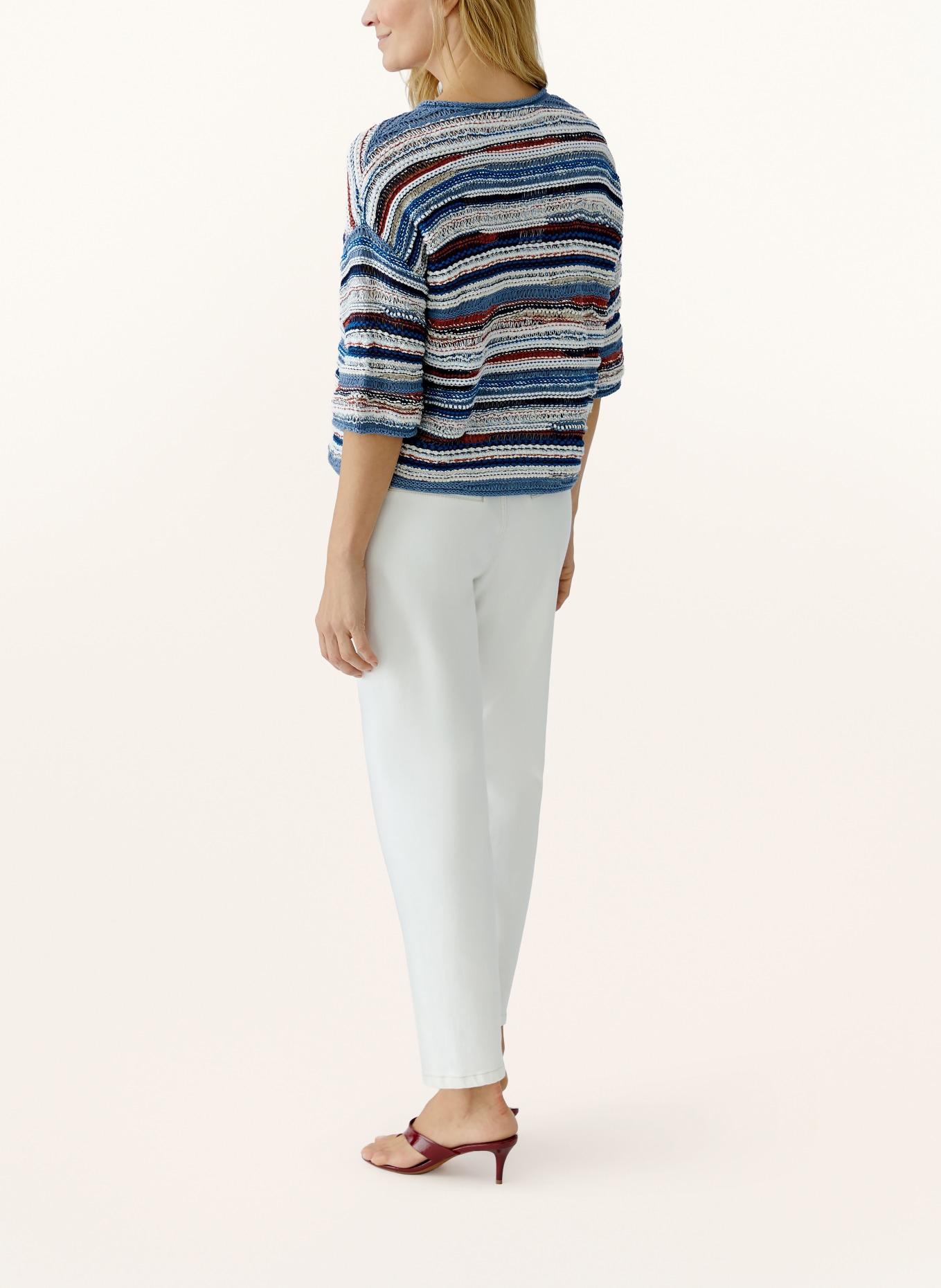 oui Sweter z cekinami i rękawami 3/4: NIEBIESKI / CIEMNOCZERWONY / BIAŁY