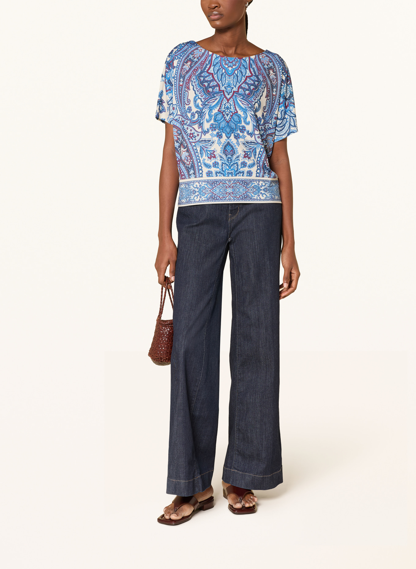 oui Blusenshirt: DUNKELBLAU / ECRU / BLAU