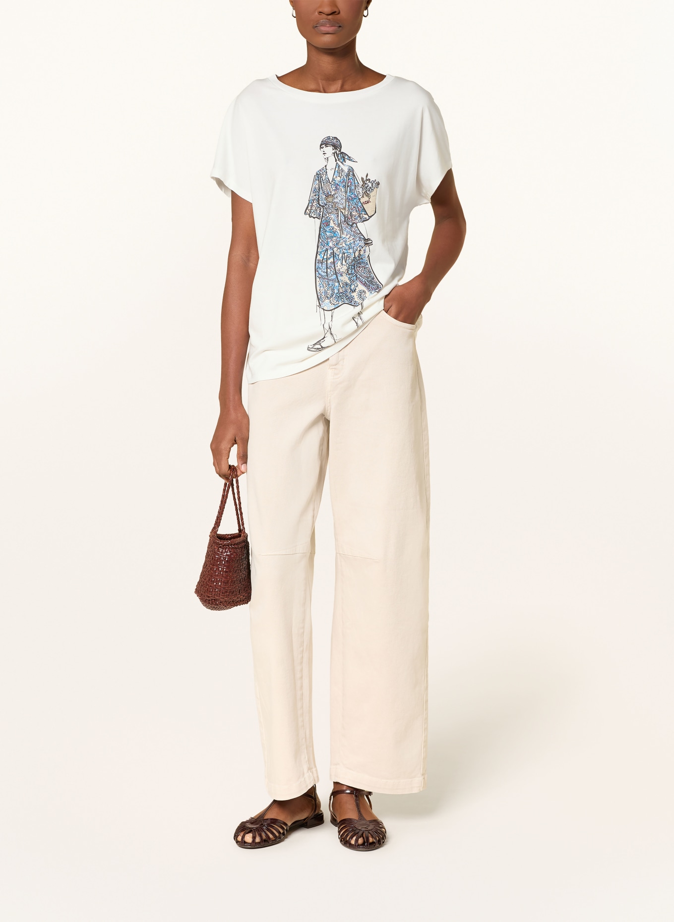 oui T-shirt avec pierres précieuses: BLANC