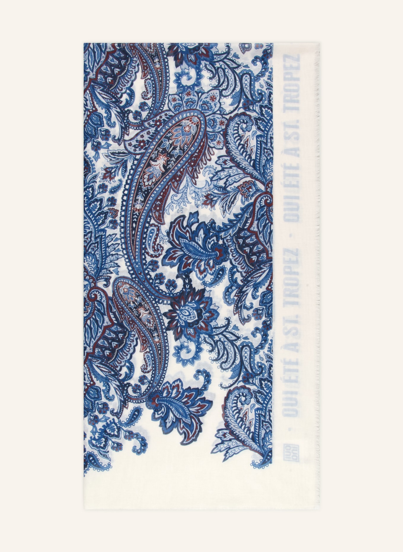 oui Schal: CREME / DUNKELBLAU / BLAU