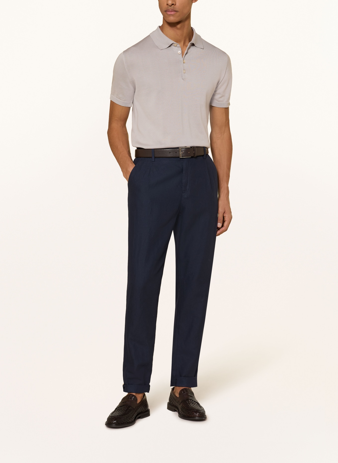 DANIELE FIESOLI Strick-Poloshirt: TAUPE