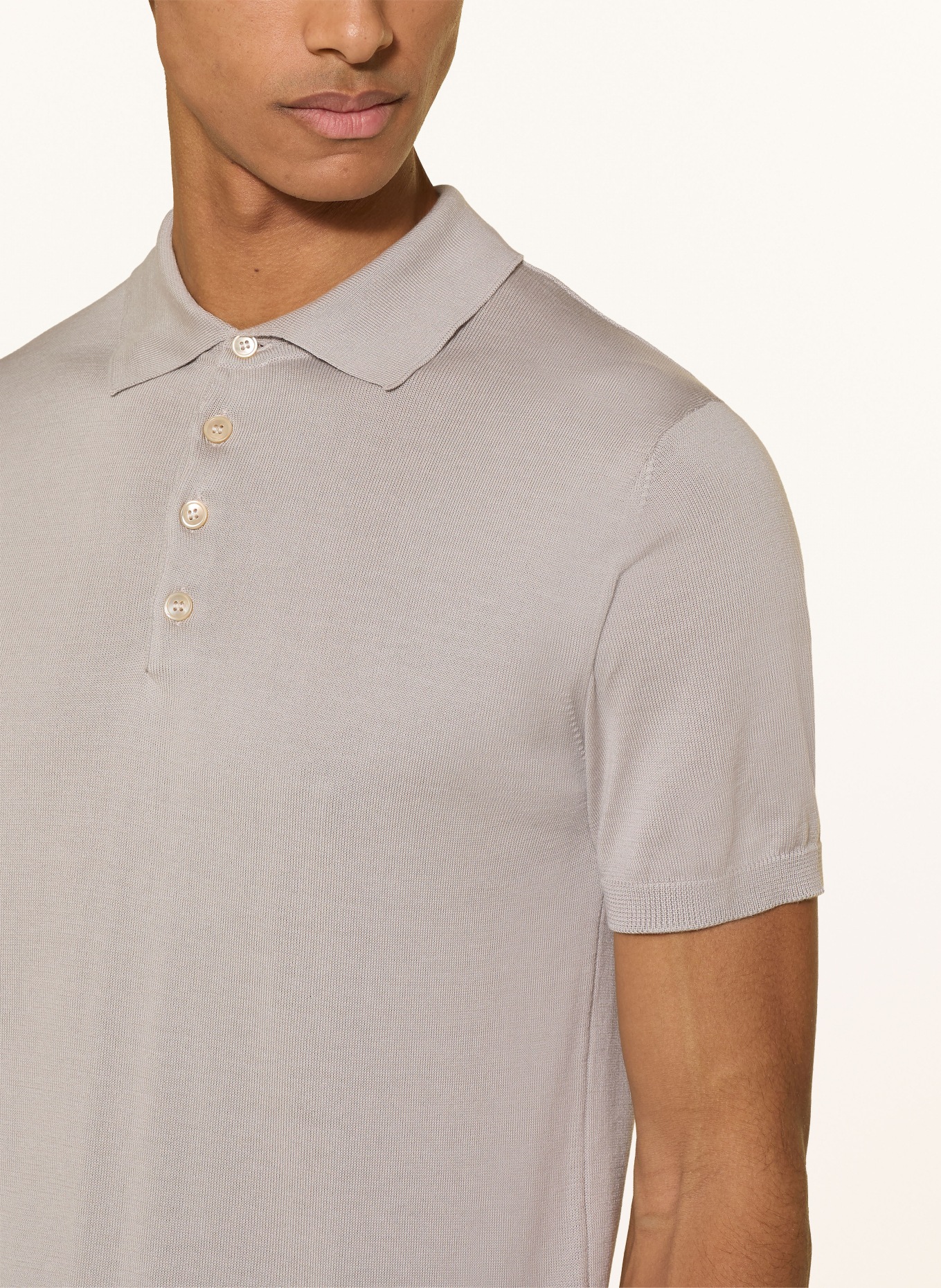DANIELE FIESOLI Strick-Poloshirt: TAUPE