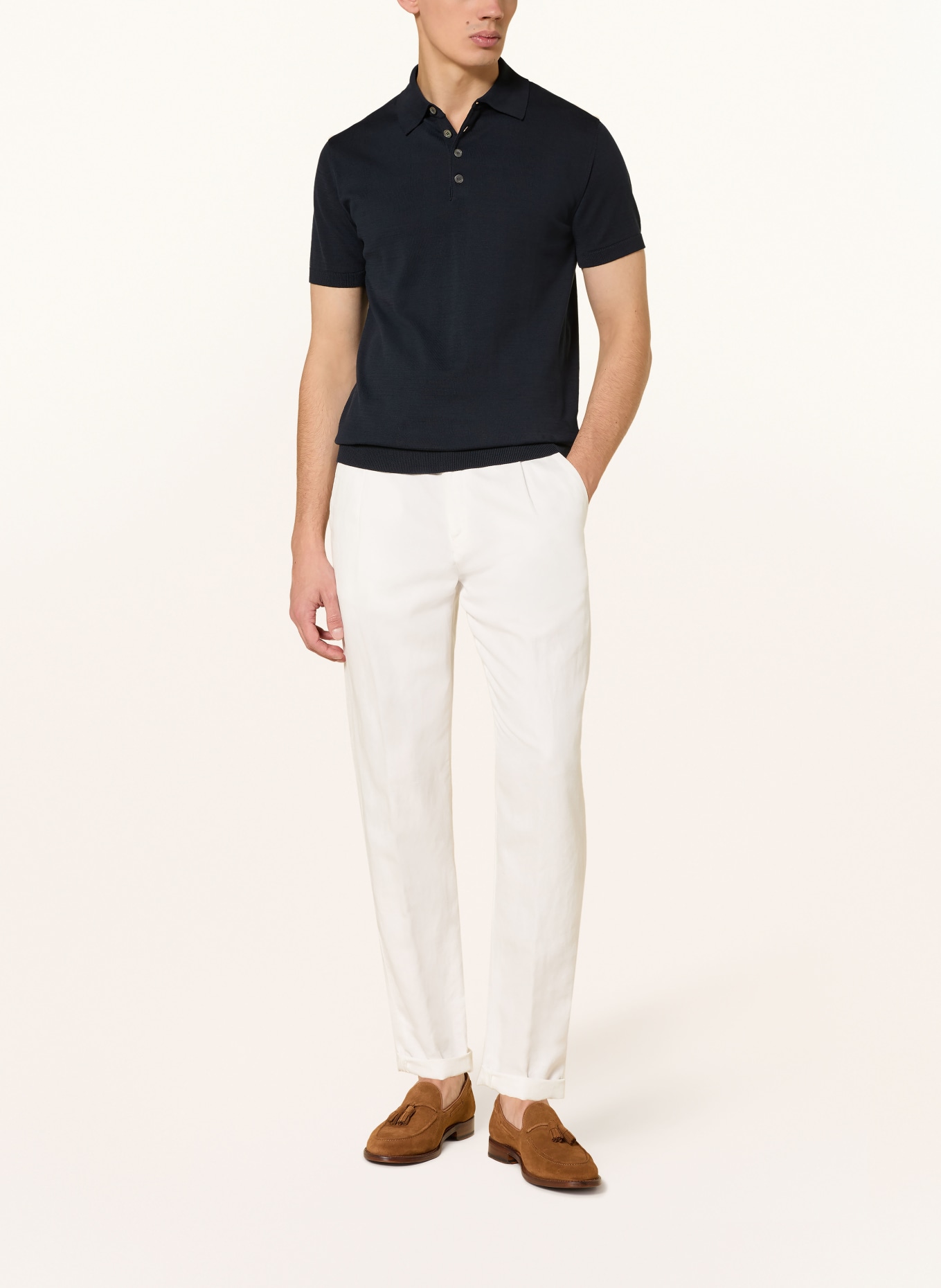 DANIELE FIESOLI Dzianinowa koszulka polo: GRANATOWY