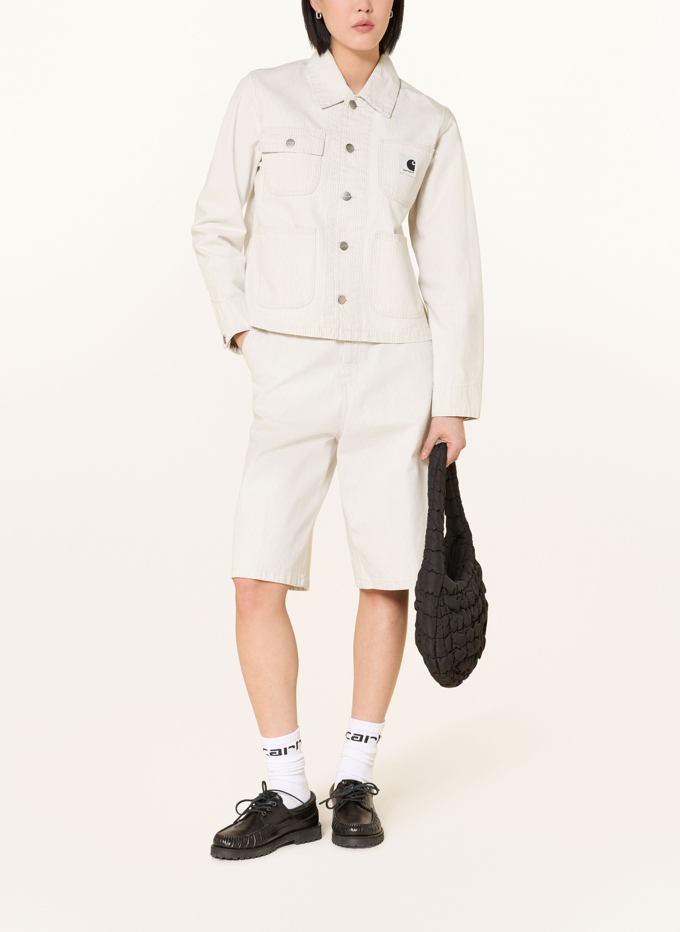 carhartt WIP Veste en jean MERCER CHORE: ÉCRU / GRIS CLAIR