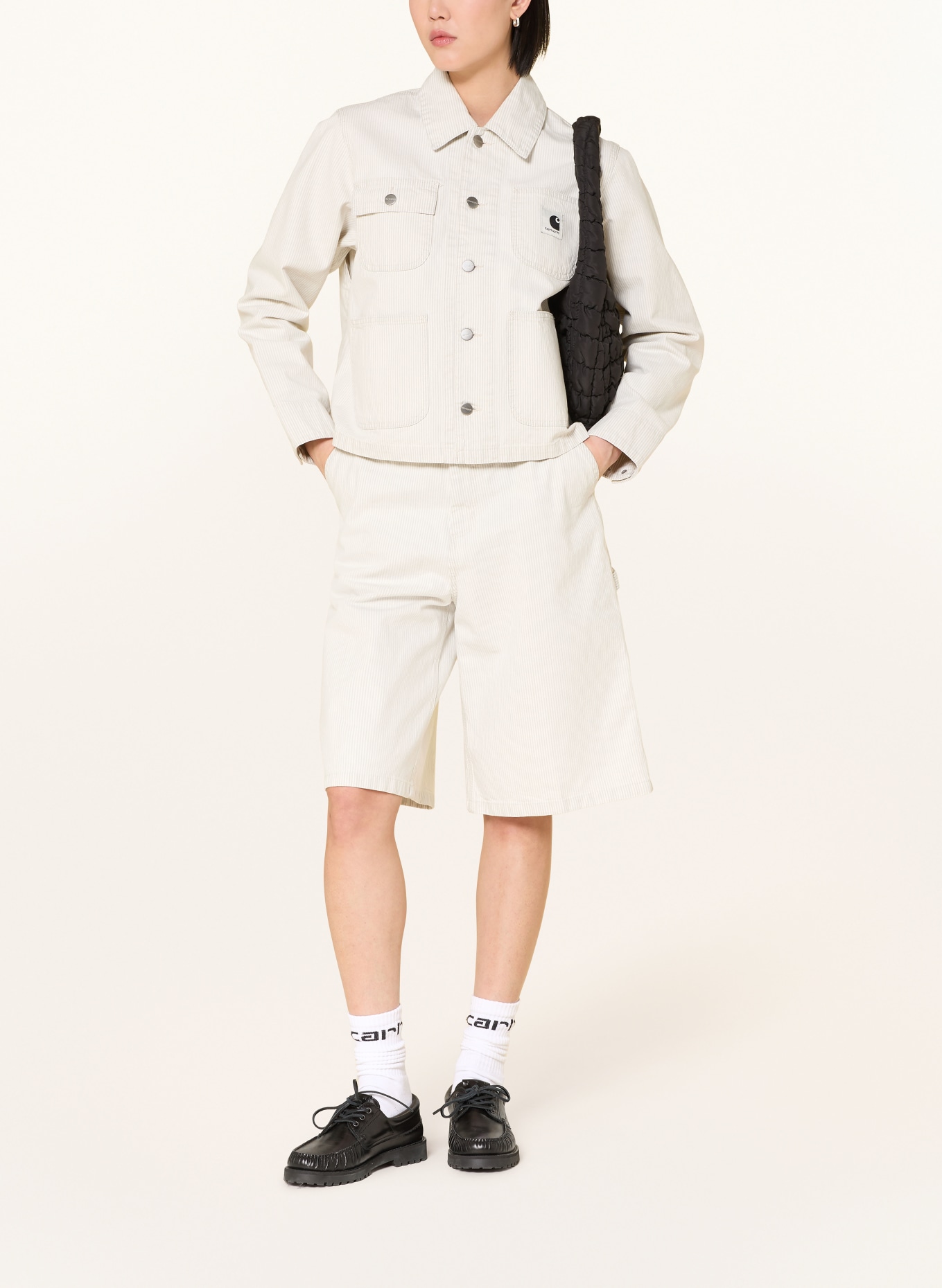 carhartt WIP bermudas: GRIS CLAIR / BLANC