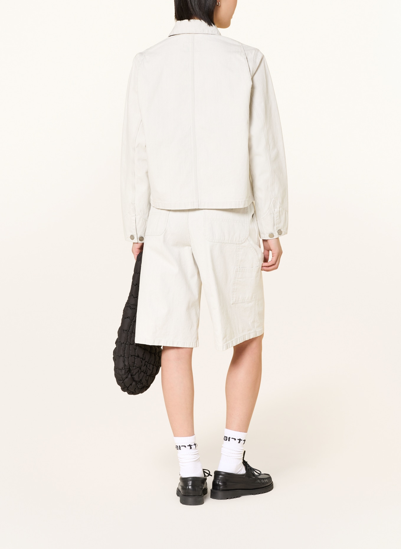 carhartt WIP bermudas: GRIS CLAIR / BLANC