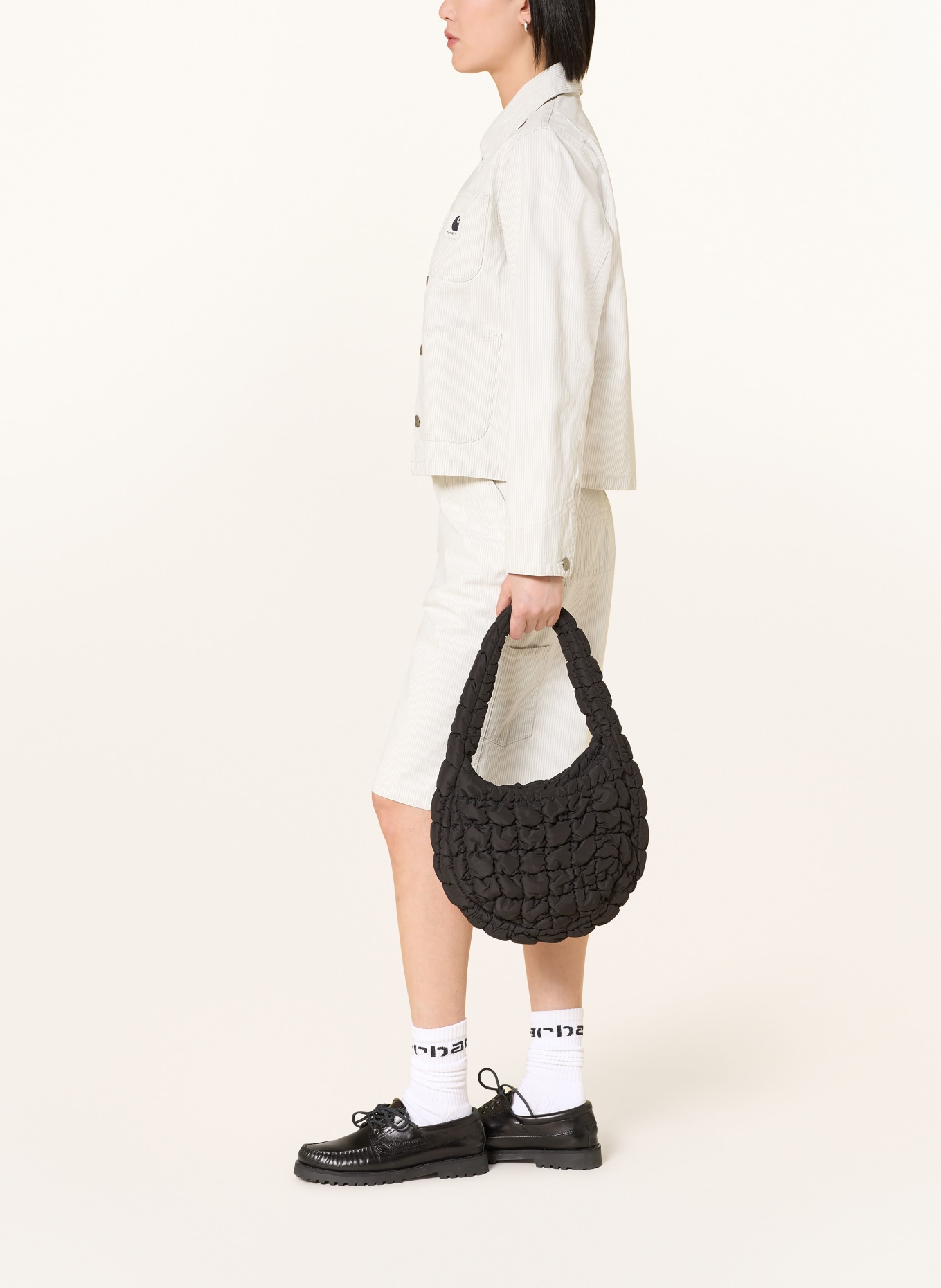 carhartt WIP bermudas: GRIS CLAIR / BLANC