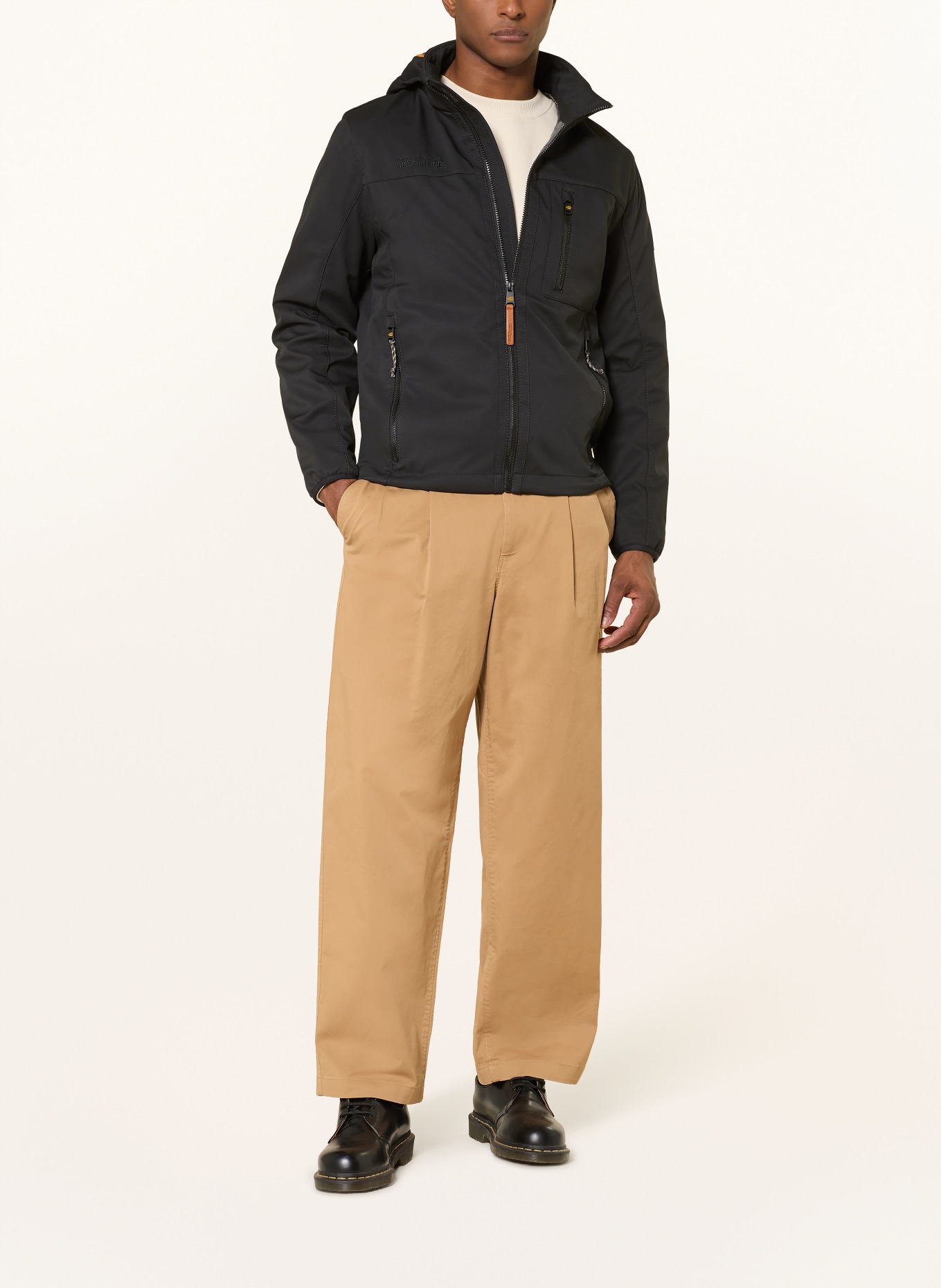 camel active Softshelljas met afneembare capuchon: ZWART